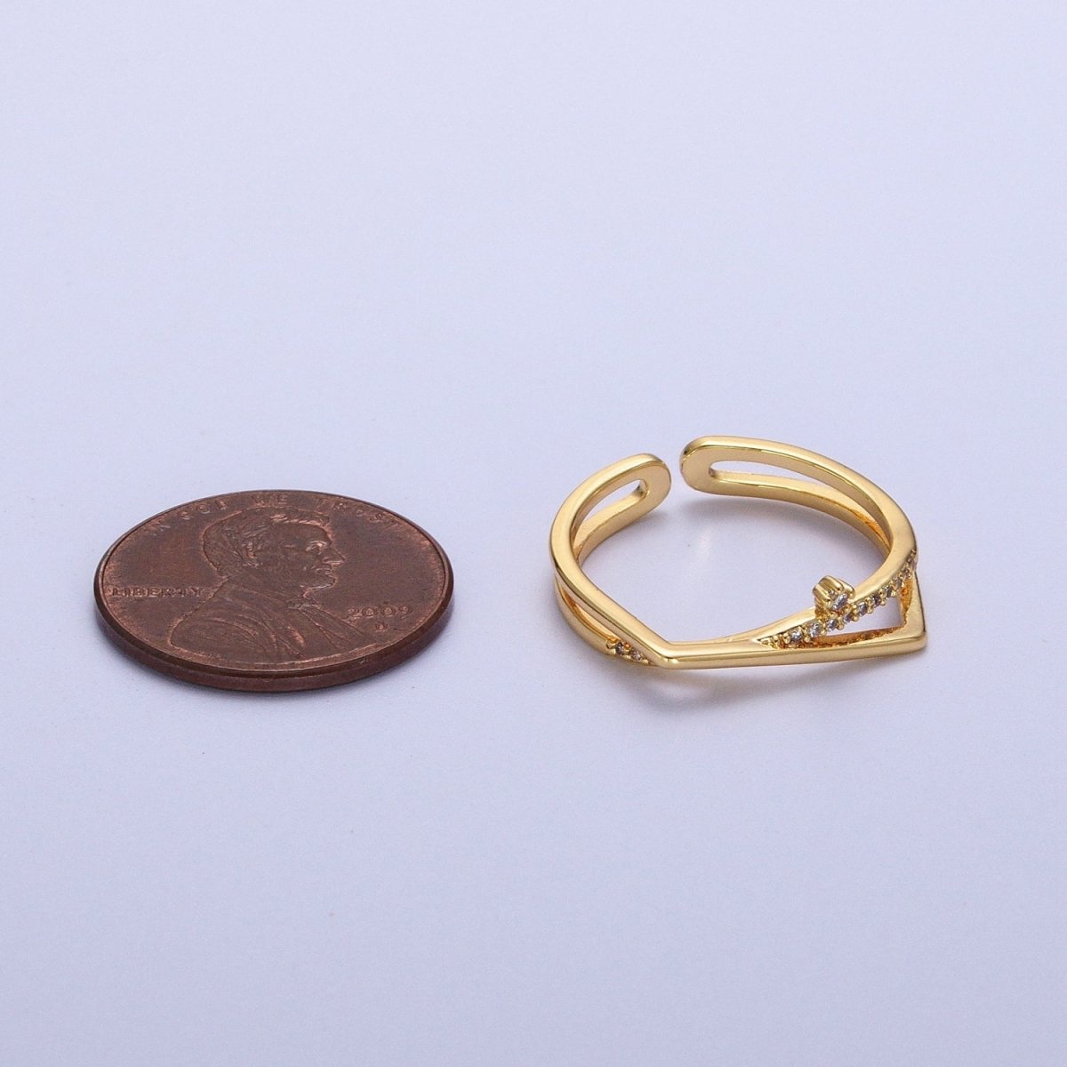 Dainty Criss Cross Ring Minimalist Jewelry Open Adjustable Ring R-228 - DLUXCA