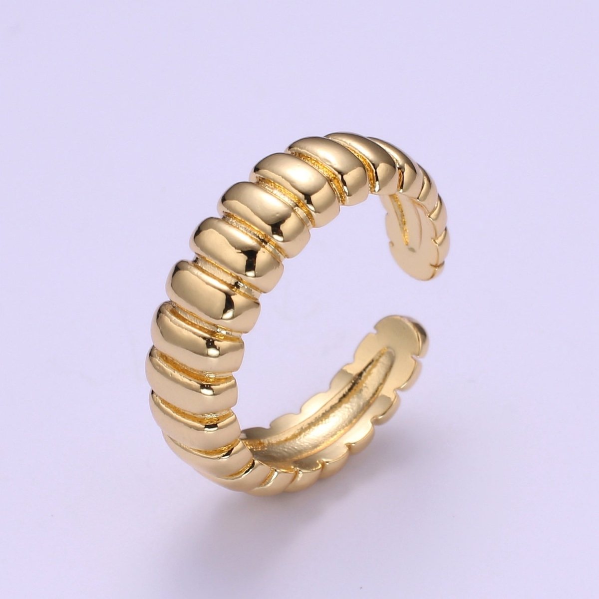 Dainty Croissant Ring Gold Filled over Brass Chunky Ring O-959 - DLUXCA