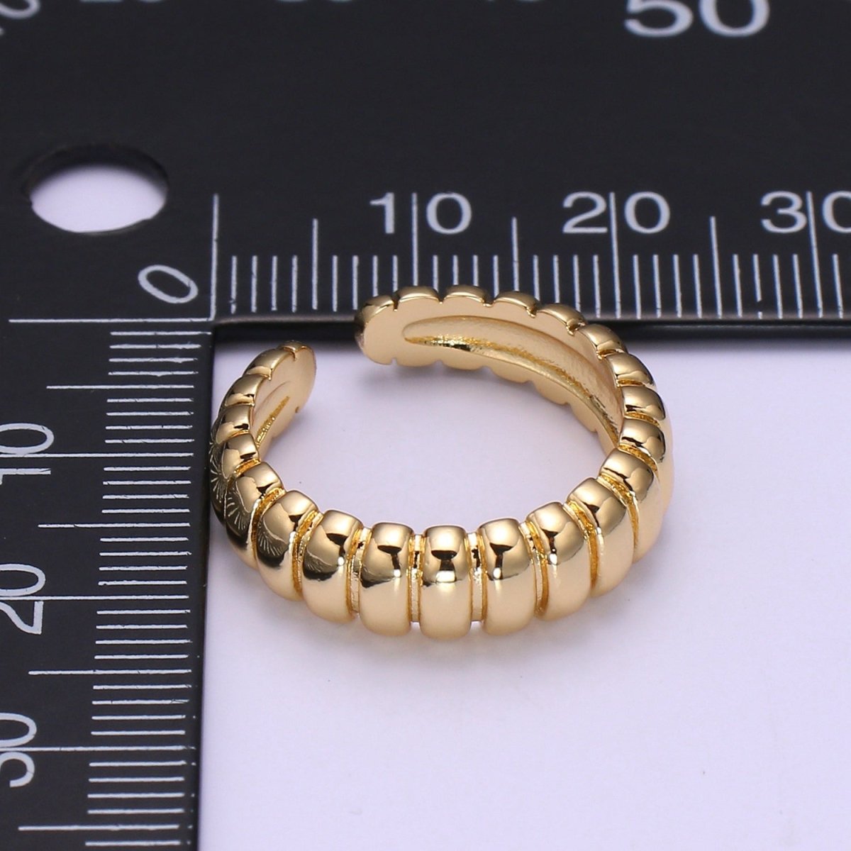 Dainty Croissant Ring Gold Filled over Brass Chunky Ring O-959 - DLUXCA