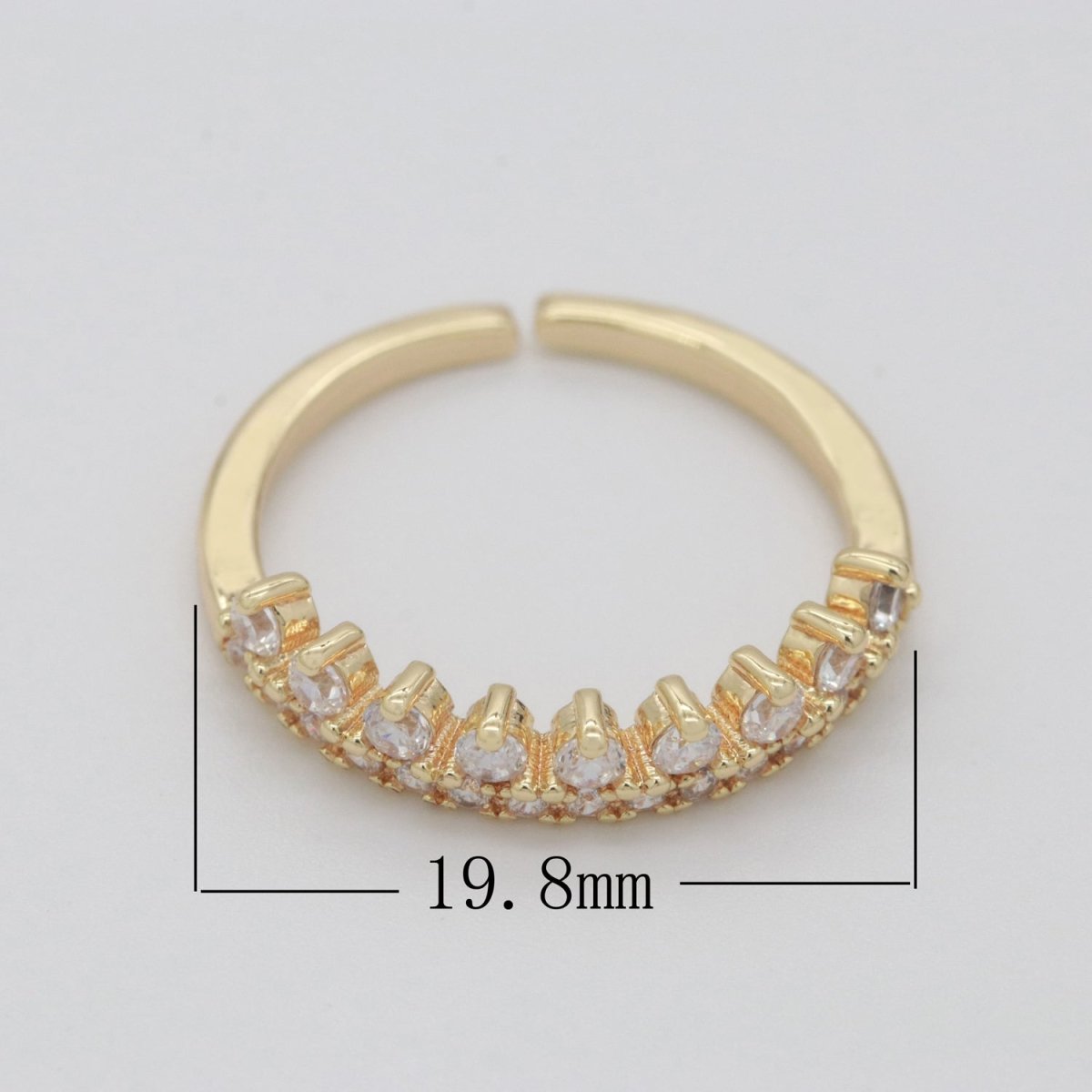 Dainty Crown Marquise Ring Adjustable Gold Band Minimalist Jewelry S-224 - DLUXCA