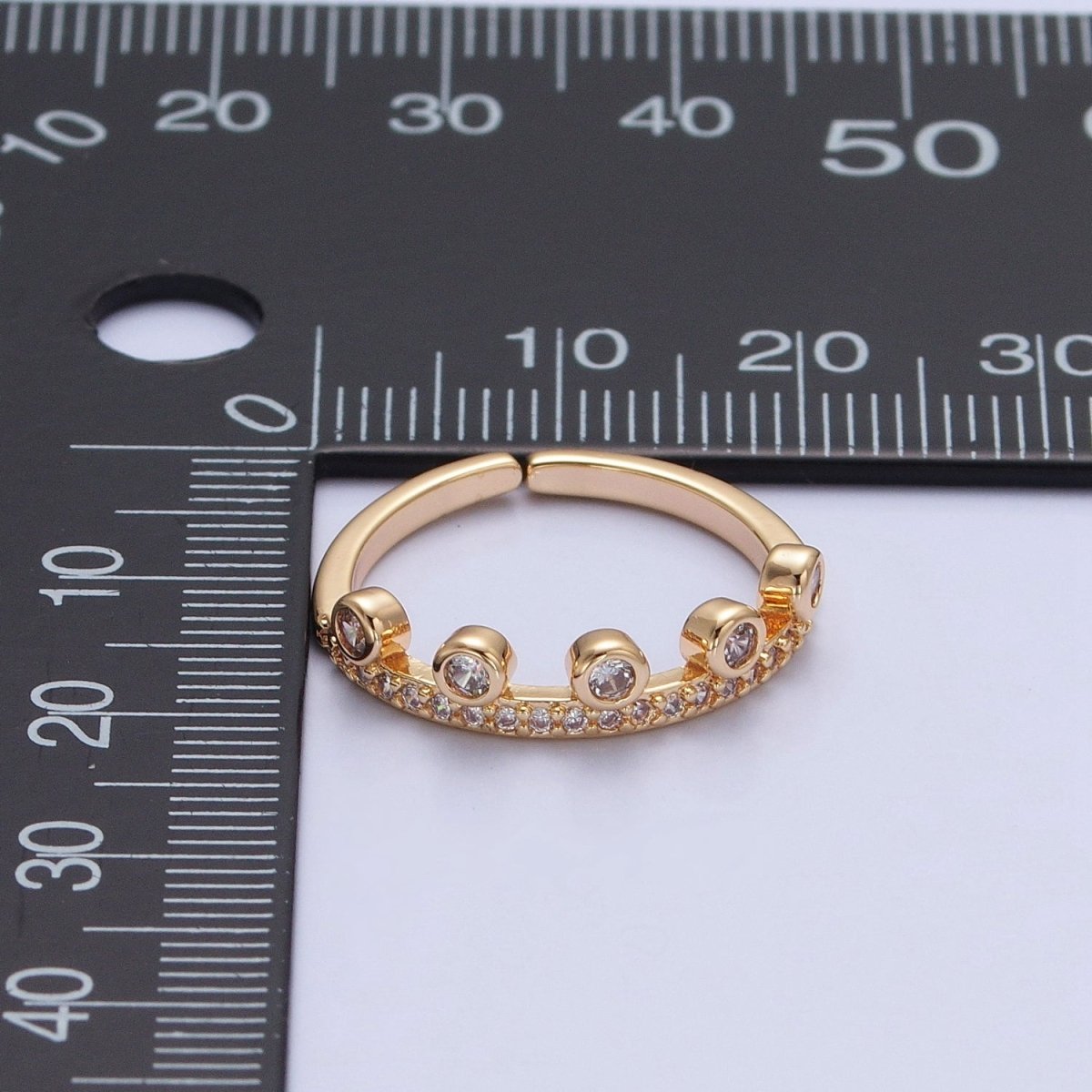 Dainty Crown Ring Micro Pave Ring Minimalist Jewelry O-751 - DLUXCA