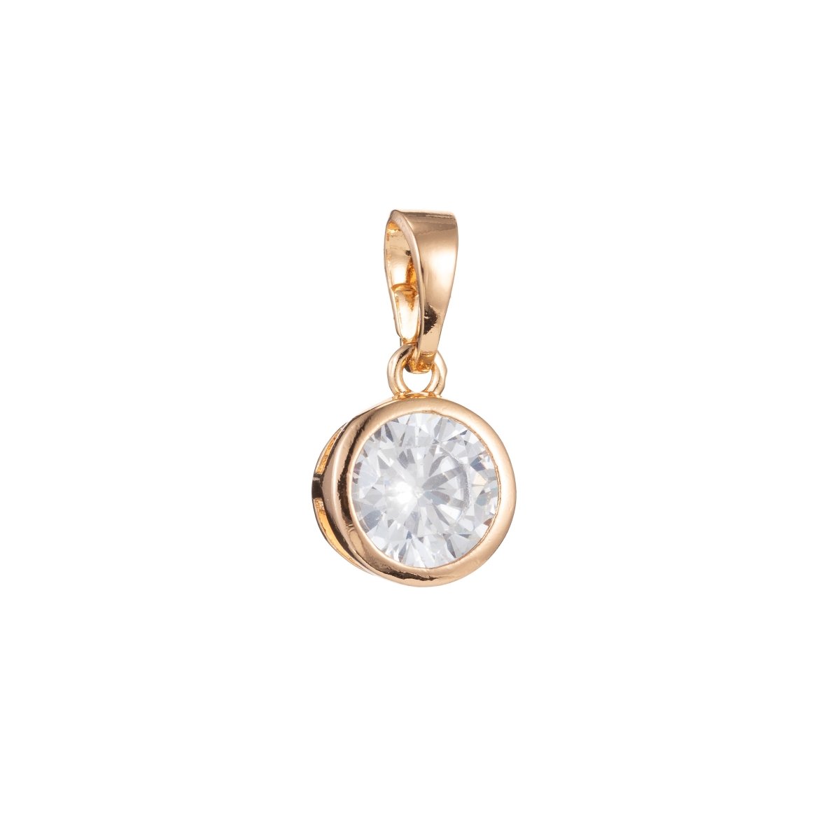 Dainty Crystal Circle Gold Filled Pendants I-433 - DLUXCA