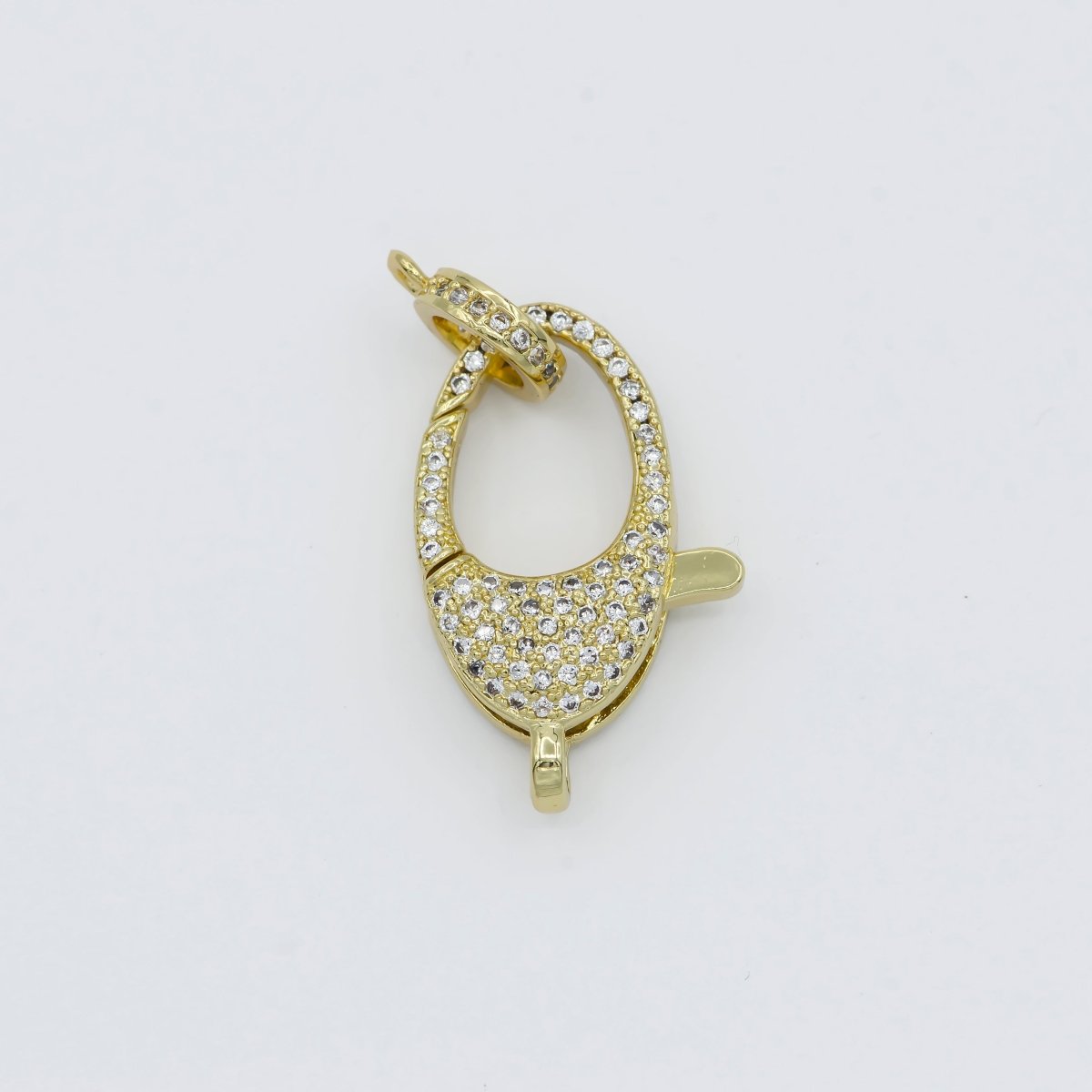 Dainty Crystal Gold Filled Oval Lobster Clasp with Jump Ring L-315 - DLUXCA
