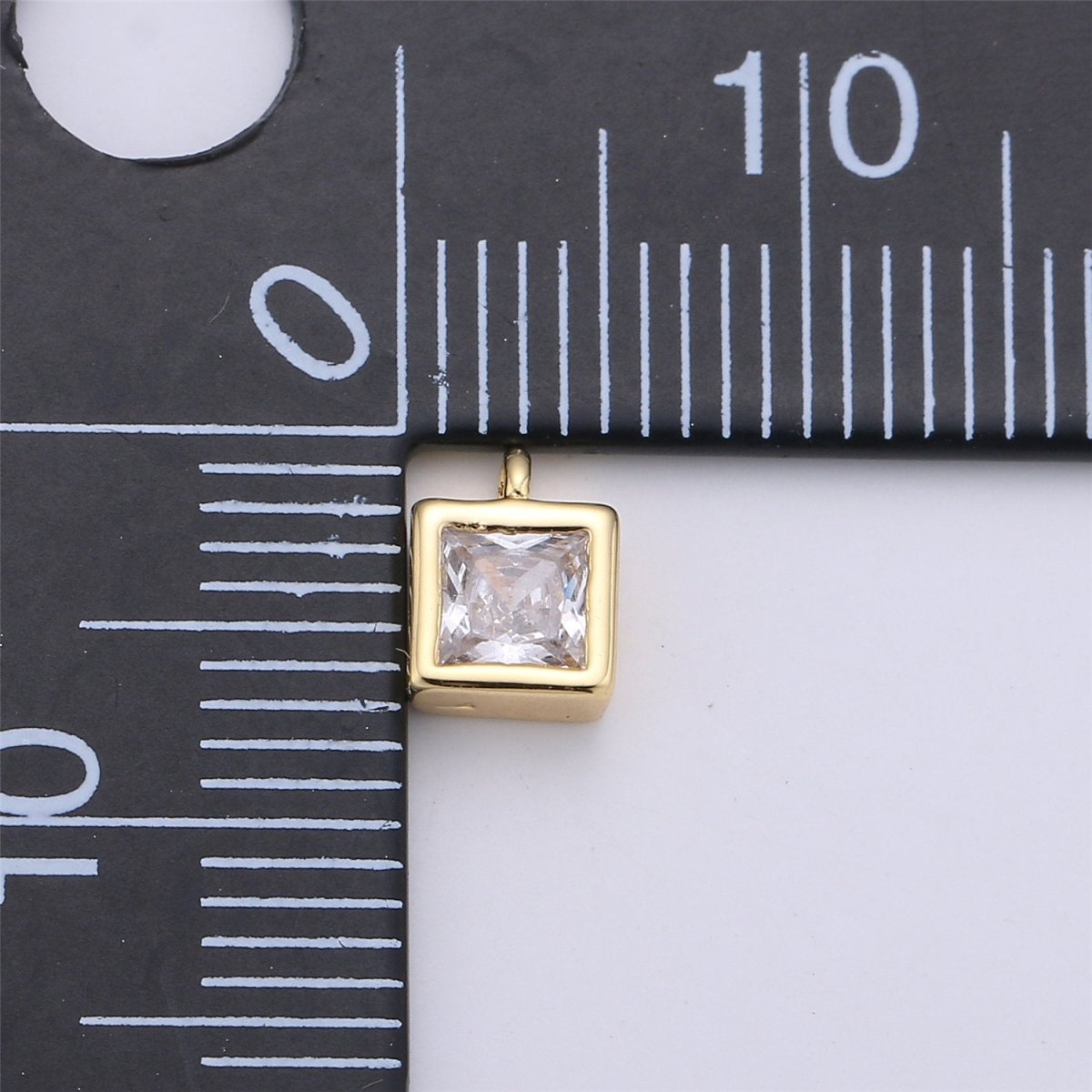 Dainty Cubic Square Charm Pendant Small Gold Square Station Charm Pendant Jewelry Supplies for Necklace Earring Braelet Component, CHGF-739/C-677 - DLUXCA