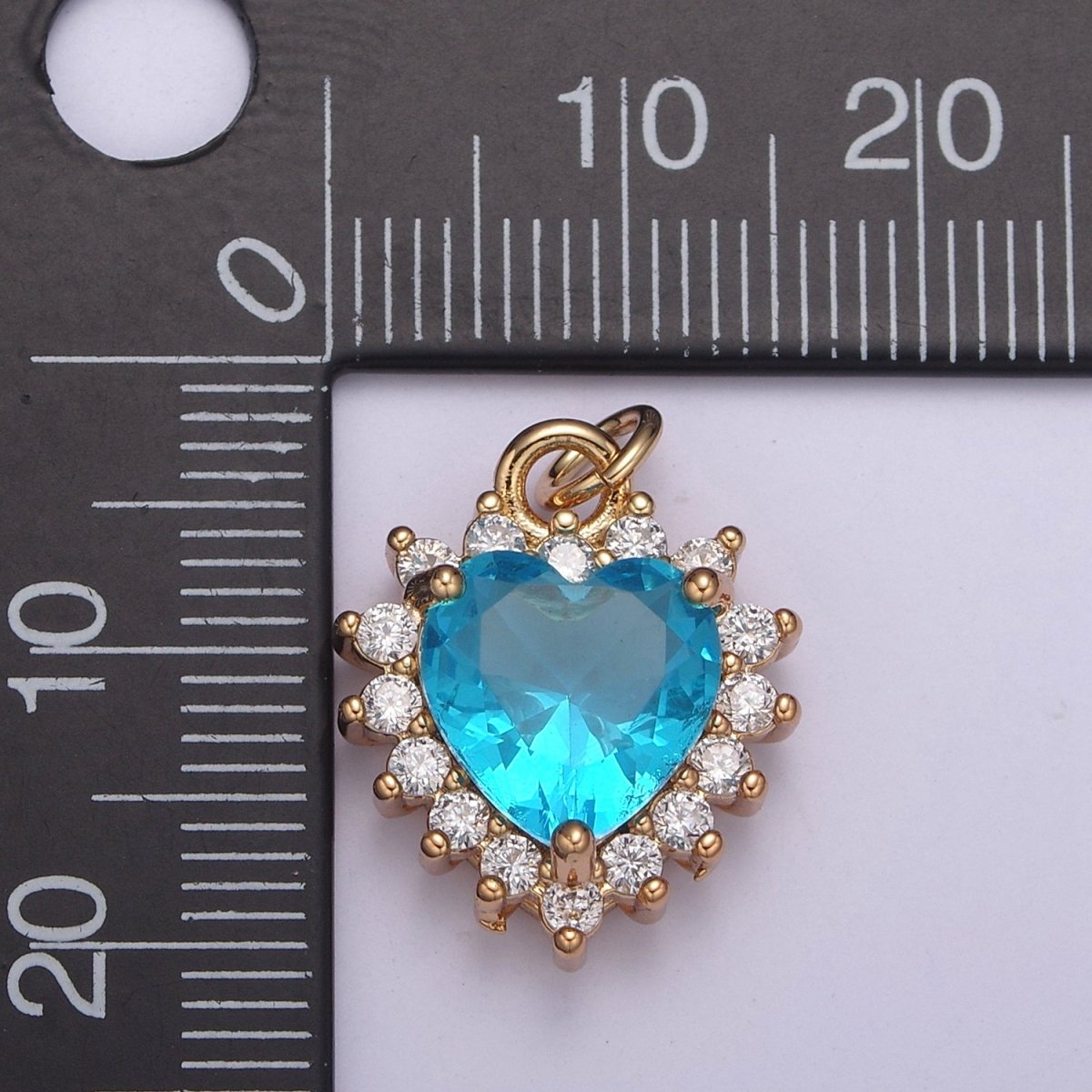 Dainty Cz Crystal Heart Shape Charm Pendant, Cubic Zirconia Crystal Heart Shape Jewelry Pendant Charm Wholesale N-289 - N-294 - DLUXCA