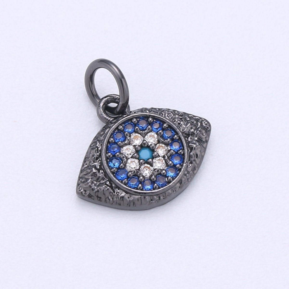 Dainty CZ Micro Pave Evil Eye Pendant in Gold Filled / Silver / Rose Gold / Black C-309 - C-402 - DLUXCA