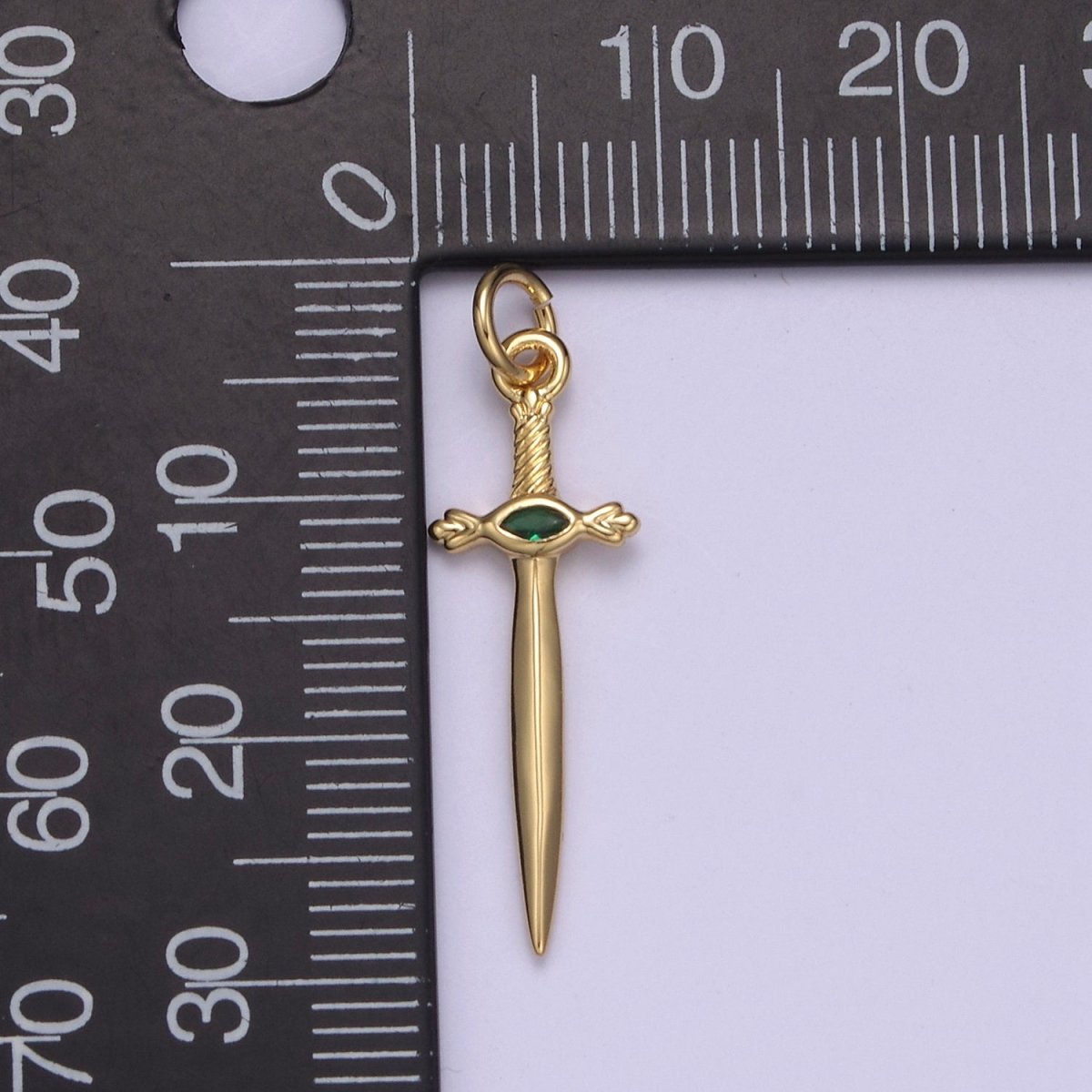 Dainty Dagger Pendant, CZ Sword Knife pendant for Bracelet Earring Necklace 24k Gold Filled Jewelry N-811 - N-814 - DLUXCA