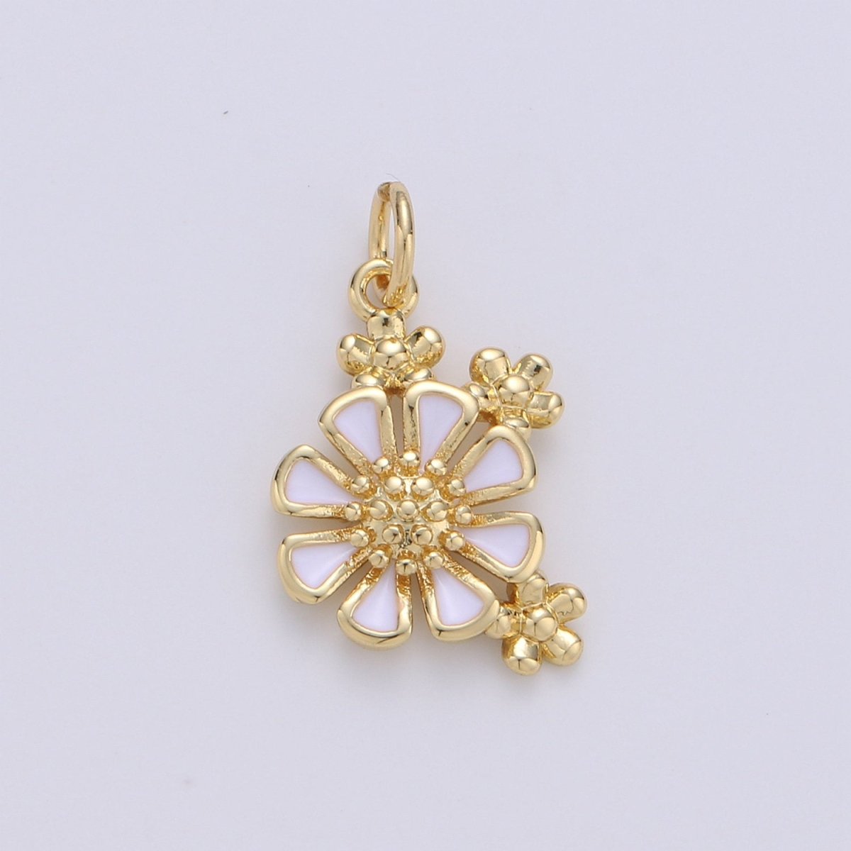 Dainty Daisy Charms Enamel Gold Plated for Bracelet Necklace Earring Component Summer Jewelry Flower Floral Pendant D-264 D-265 - DLUXCA