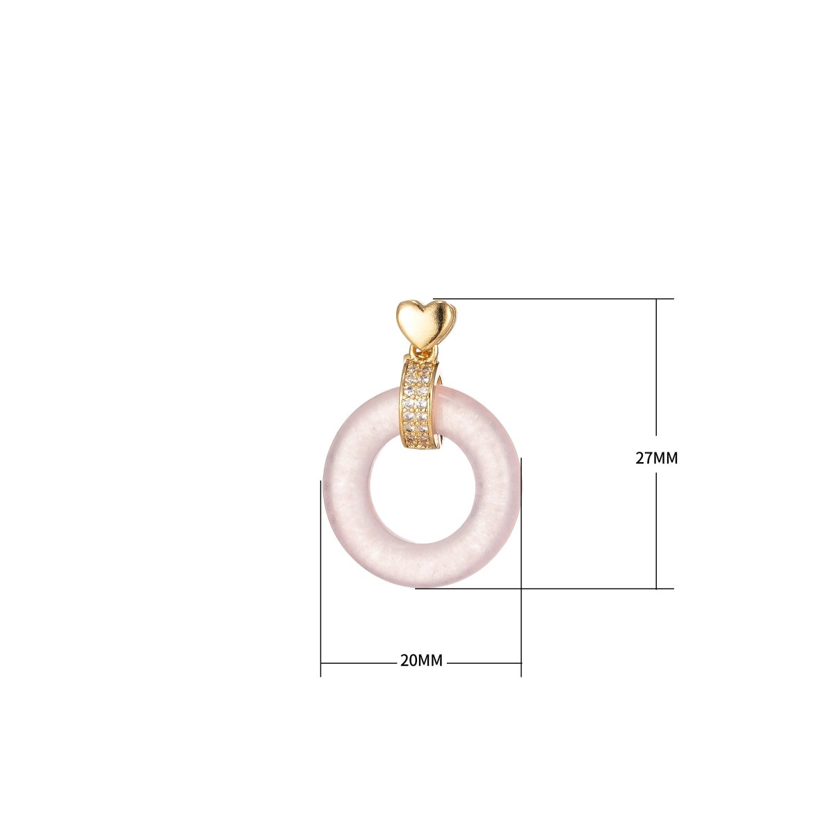 Dainty Donut Charm Pendant Acrylic Glass Dangle Charm J-852 J-853 J-854 J-855 J-856 - DLUXCA