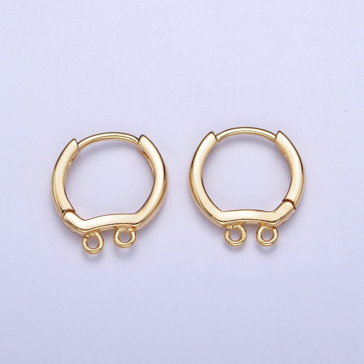 Dainty Double Open Link Loop Huggie Hoop Earrings Supply For Jewelry Making L-815 - DLUXCA