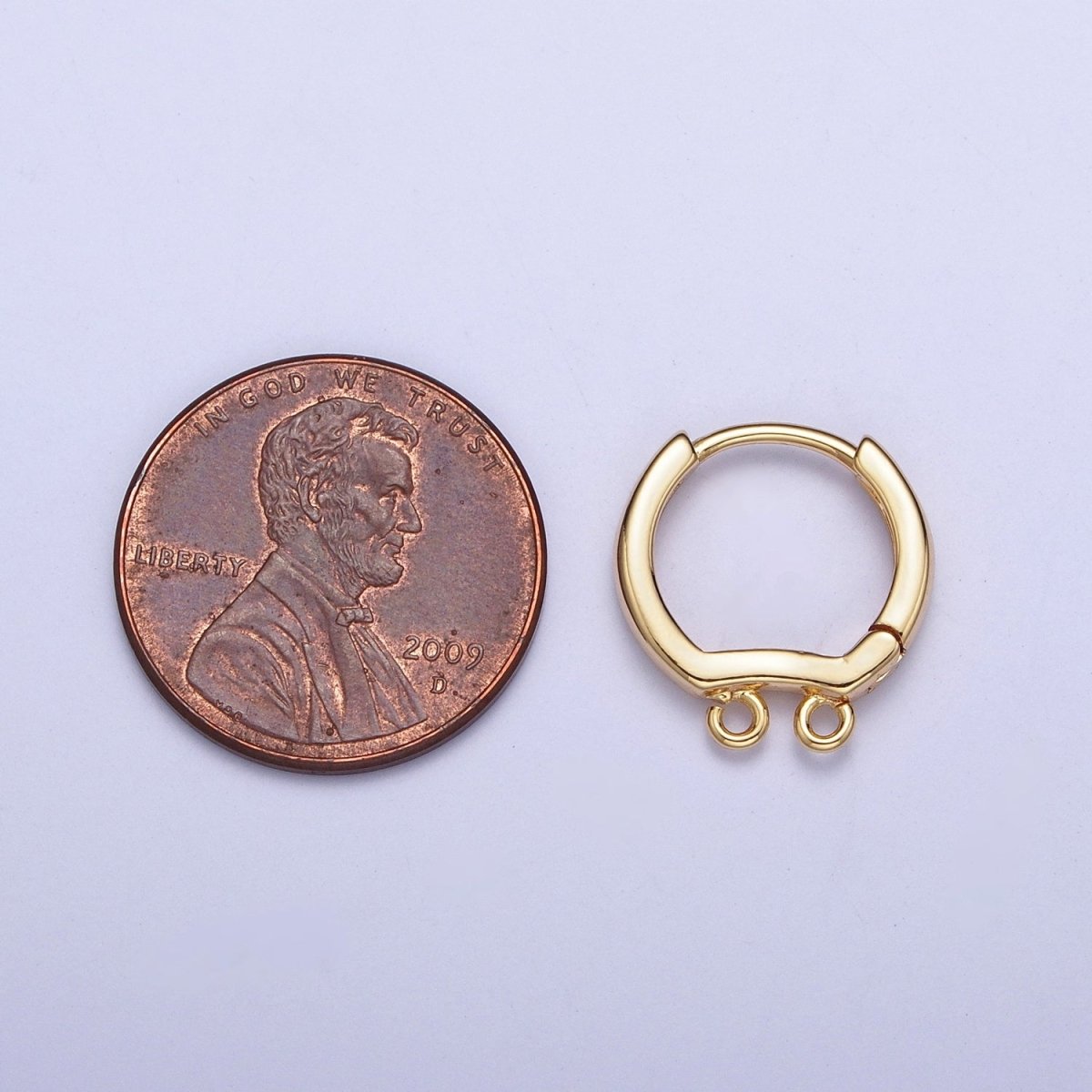 Dainty Double Open Link Loop Huggie Hoop Earrings Supply For Jewelry Making L-815 - DLUXCA