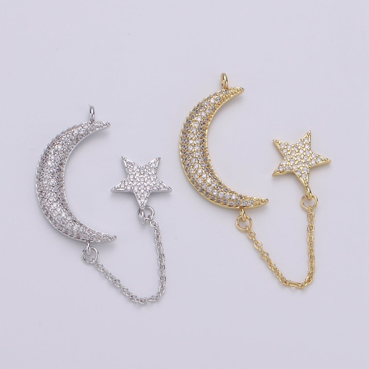 Dainty Elegant Celestial Moon and Star Charm L-112~L-113 - DLUXCA