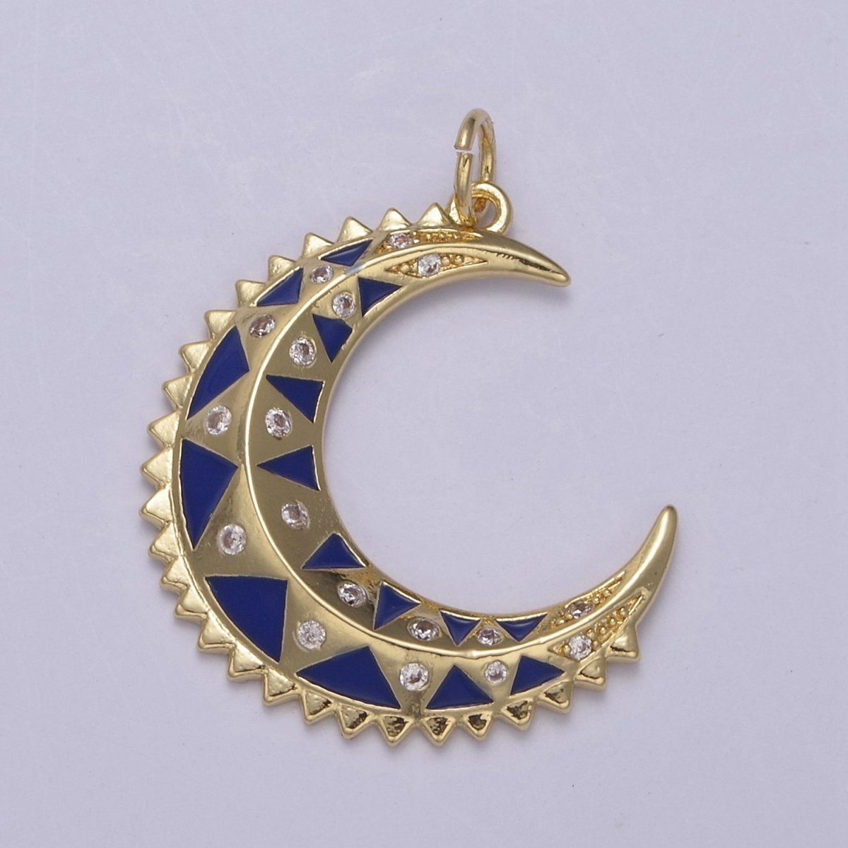 Dainty Enamel Crescent Moon Charm, Celestial Jewelry Gold Moon Pendant, 14K Gold Filled Moon Charm Pendant for Necklace Bracelet Charm Supply N-736 - N-743 - DLUXCA