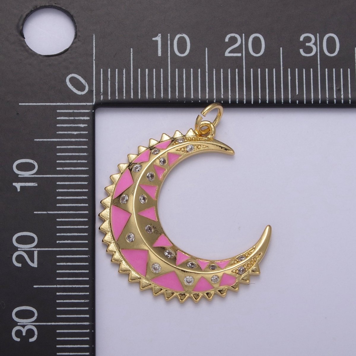 Dainty Enamel Crescent Moon Charm, Celestial Jewelry Gold Moon Pendant, 14K Gold Filled Moon Charm Pendant for Necklace Bracelet Charm Supply N-736 - N-743 - DLUXCA