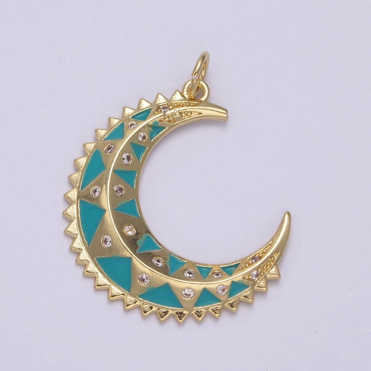 Dainty Enamel Crescent Moon Charm, Celestial Jewelry Gold Moon Pendant, 14K Gold Filled Moon Charm Pendant for Necklace Bracelet Charm Supply N-736 - N-743 - DLUXCA