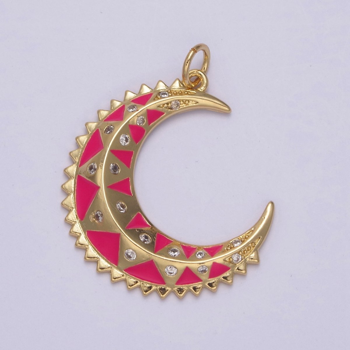 Dainty Enamel Crescent Moon Charm, Celestial Jewelry Gold Moon Pendant, 14K Gold Filled Moon Charm Pendant for Necklace Bracelet Charm Supply N-736 - N-743 - DLUXCA