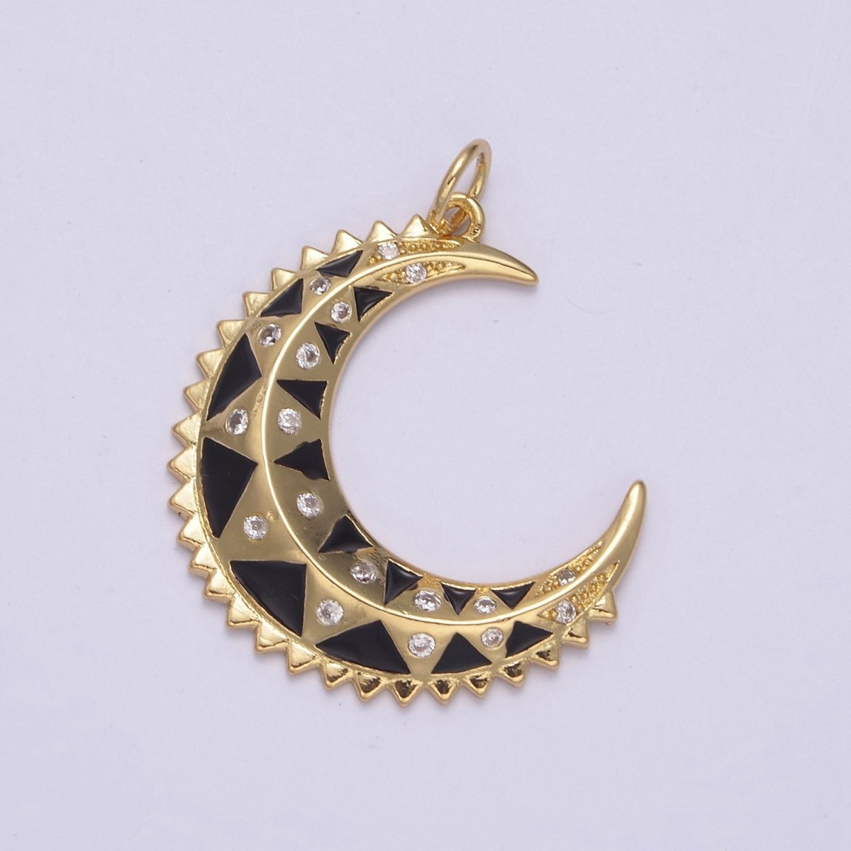 Dainty Enamel Crescent Moon Charm, Celestial Jewelry Gold Moon Pendant, 14K Gold Filled Moon Charm Pendant for Necklace Bracelet Charm Supply N-736 - N-743 - DLUXCA