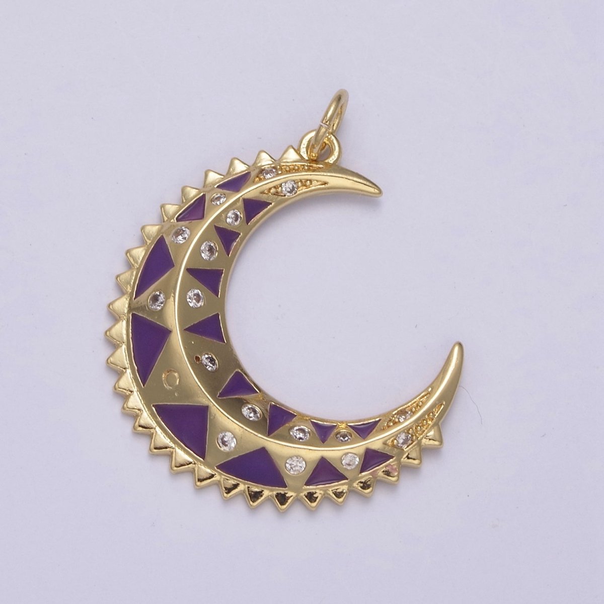 Dainty Enamel Crescent Moon Charm, Celestial Jewelry Gold Moon Pendant, 14K Gold Filled Moon Charm Pendant for Necklace Bracelet Charm Supply N-736 - N-743 - DLUXCA