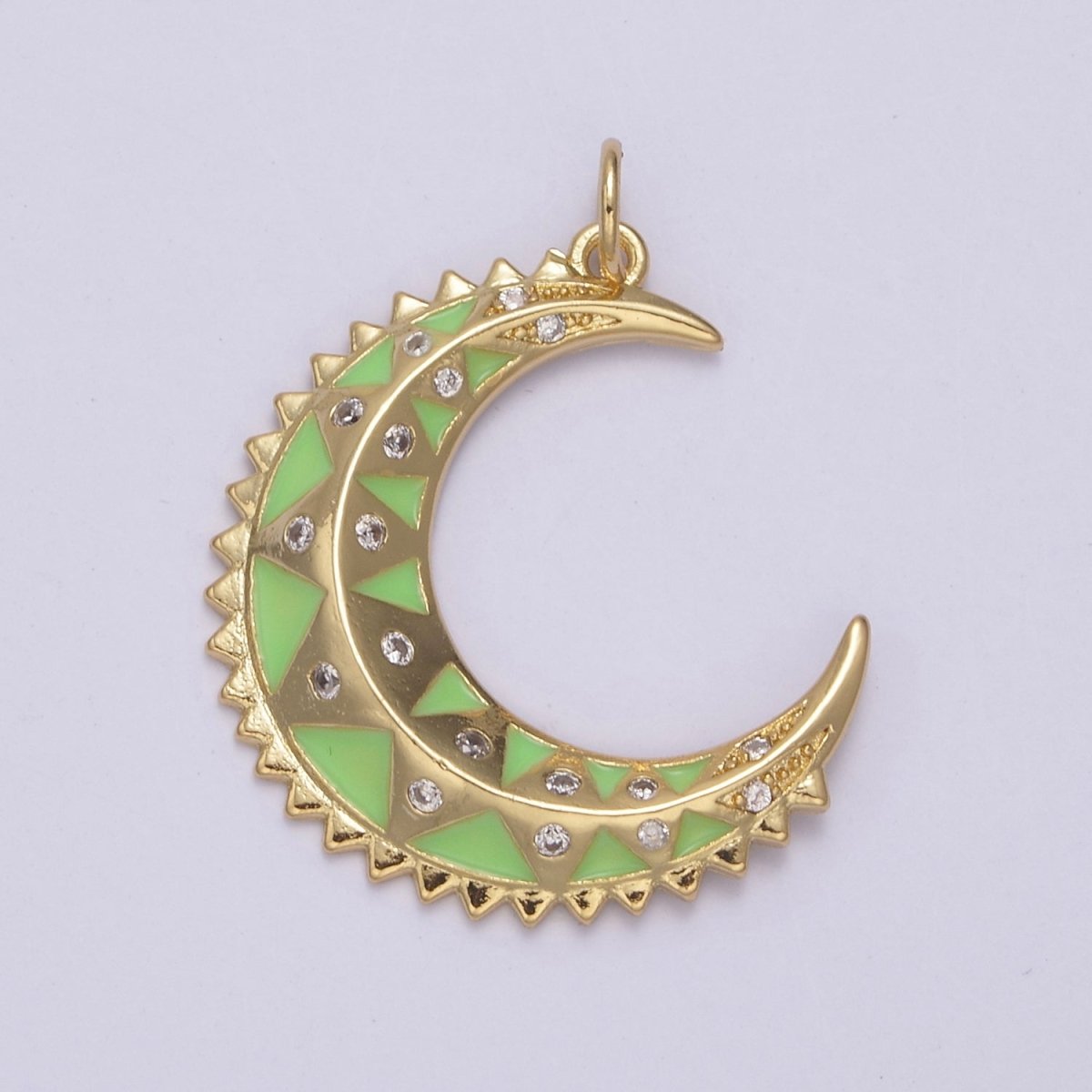 Dainty Enamel Crescent Moon Charm, Celestial Jewelry Gold Moon Pendant, 14K Gold Filled Moon Charm Pendant for Necklace Bracelet Charm Supply N-736 - N-743 - DLUXCA