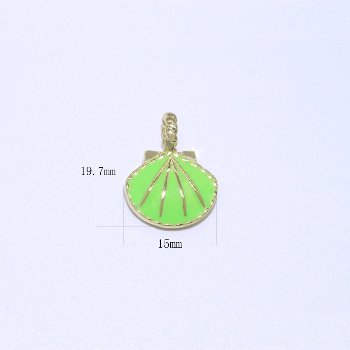 Dainty Enamel Sea Shell Charm, Seashell Charm, Oyster Necklace Pendant, Under the sea Beach Jewelry Inspired Pink Green Orange Purple Charm J-870~J-877 - DLUXCA