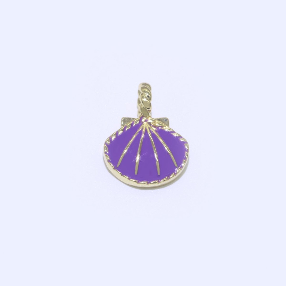 Dainty Enamel Sea Shell Charm, Seashell Charm, Oyster Necklace Pendant, Under the sea Beach Jewelry Inspired Pink Green Orange Purple Charm J-870~J-877 - DLUXCA