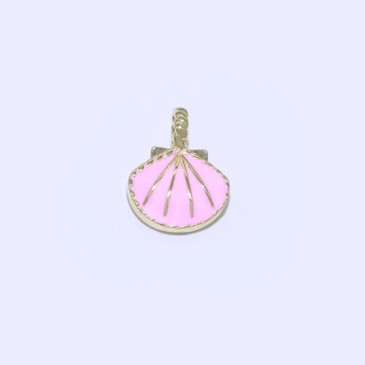 Dainty Enamel Sea Shell Charm, Seashell Charm, Oyster Necklace Pendant, Under the sea Beach Jewelry Inspired Pink Green Orange Purple Charm J-870~J-877 - DLUXCA