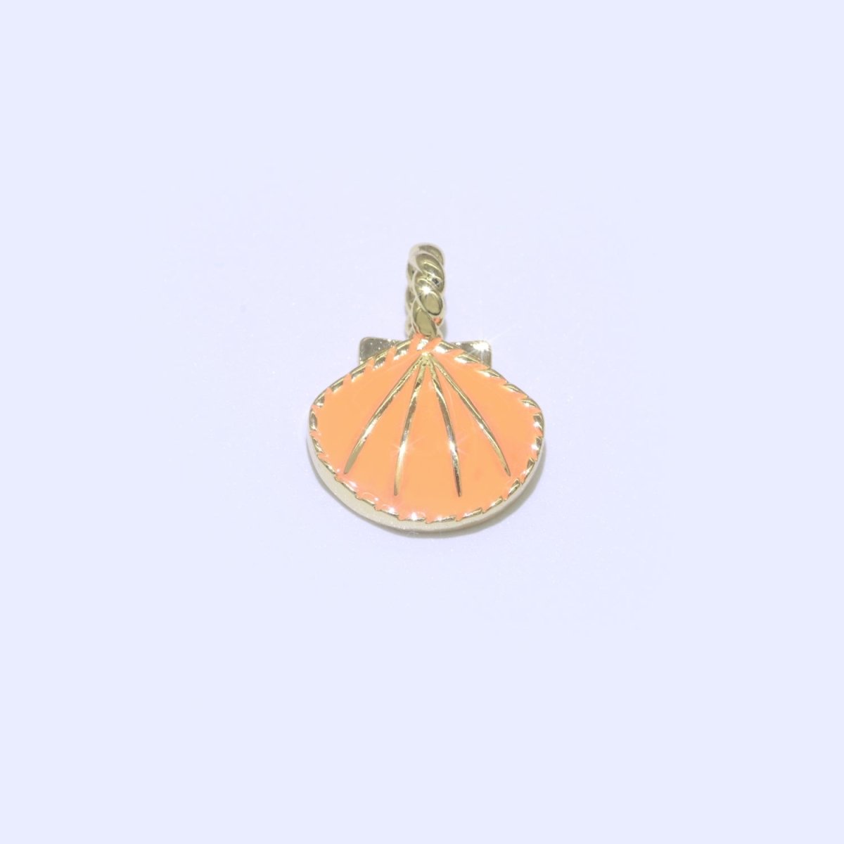 Dainty Enamel Sea Shell Charm, Seashell Charm, Oyster Necklace Pendant, Under the sea Beach Jewelry Inspired Pink Green Orange Purple Charm J-870~J-877 - DLUXCA