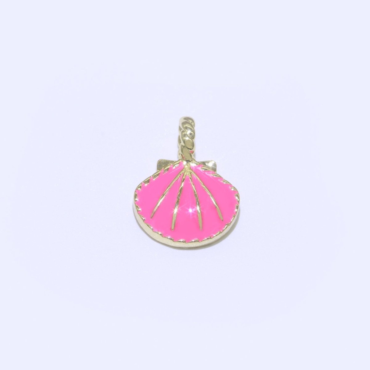 Dainty Enamel Sea Shell Charm, Seashell Charm, Oyster Necklace Pendant, Under the sea Beach Jewelry Inspired Pink Green Orange Purple Charm J-870~J-877 - DLUXCA