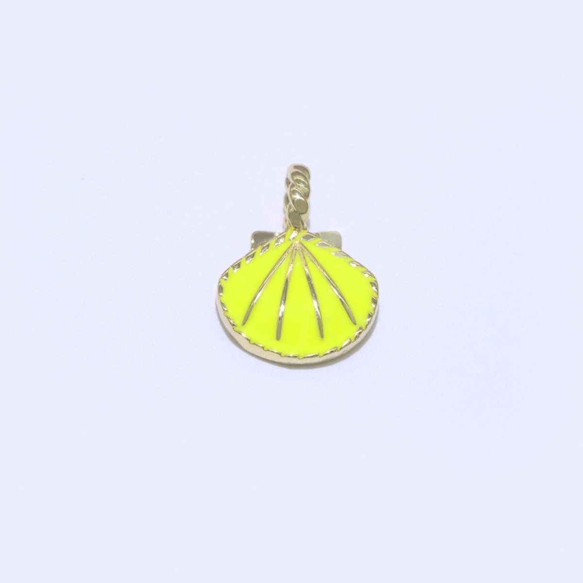 Dainty Enamel Sea Shell Charm, Seashell Charm, Oyster Necklace Pendant, Under the sea Beach Jewelry Inspired Pink Green Orange Purple Charm J-870~J-877 - DLUXCA