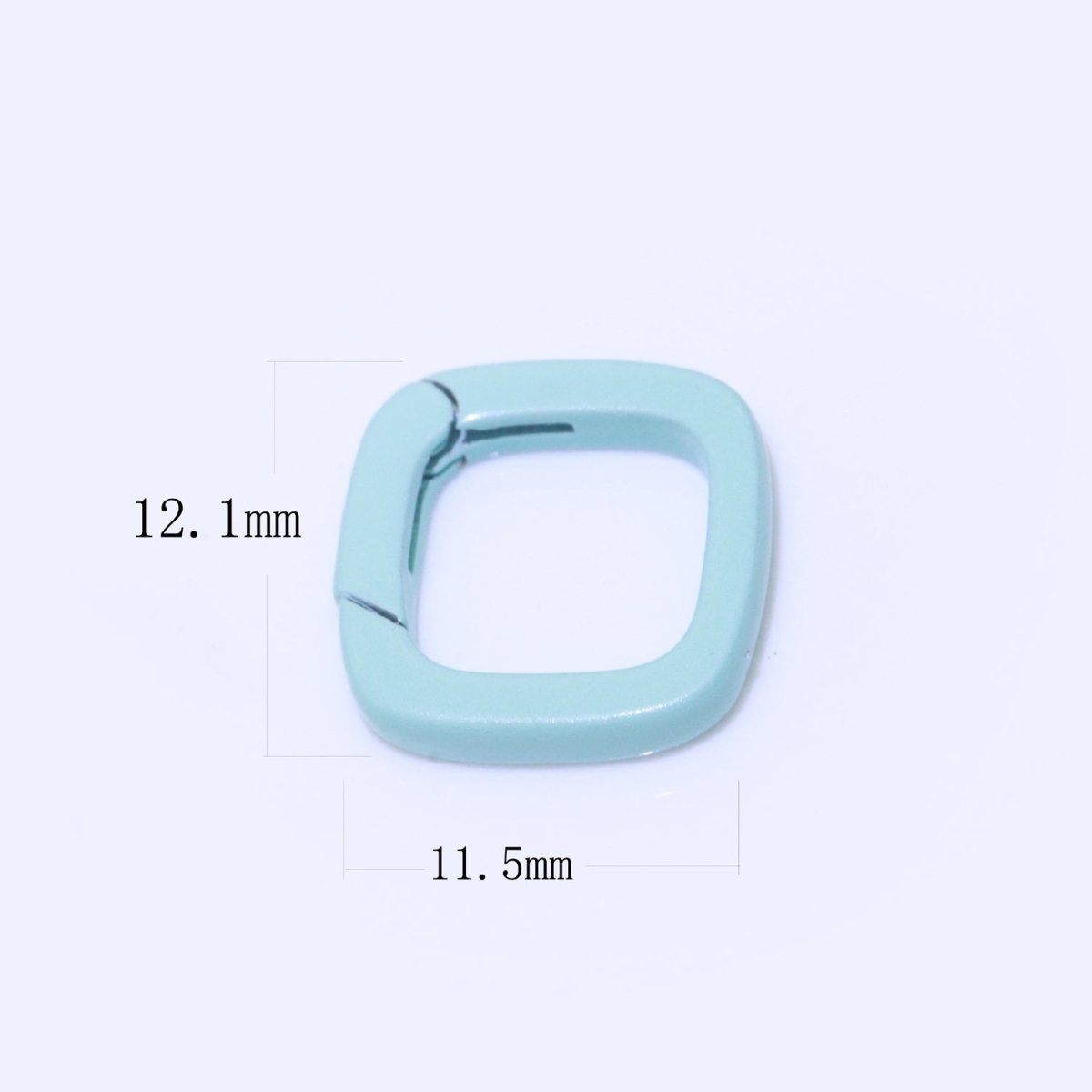 Dainty Enamel Spring Gate Ring, Push Gate ring, 12mm Square Ring, Charm Holder Pink Green Red Clasp for Link Connector Clasp L-410~L-418 - DLUXCA