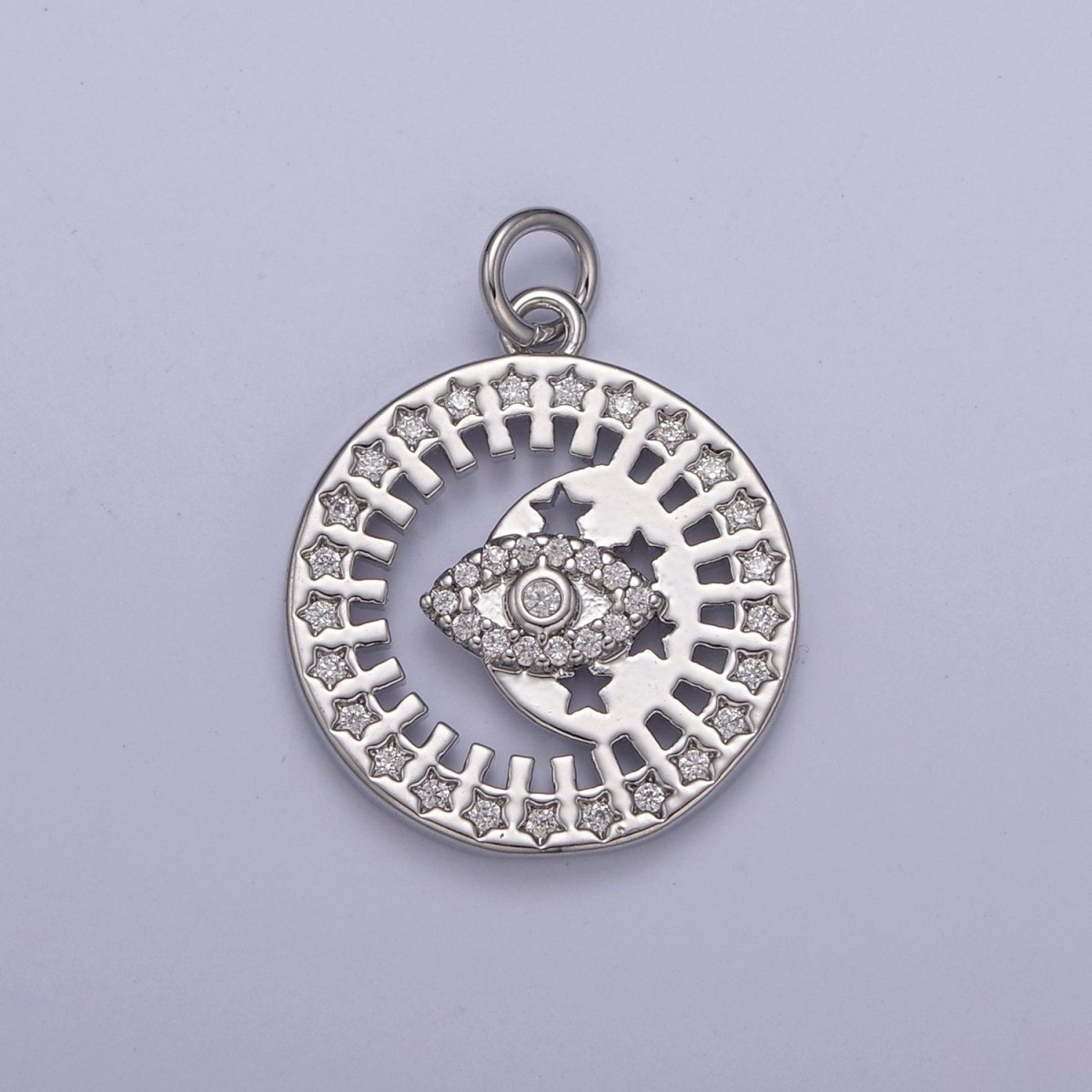 Dainty Evil Eye Charm Coin Round Medallion Add on Charm for Necklace Bracelet Supply N-671 N-672 - DLUXCA