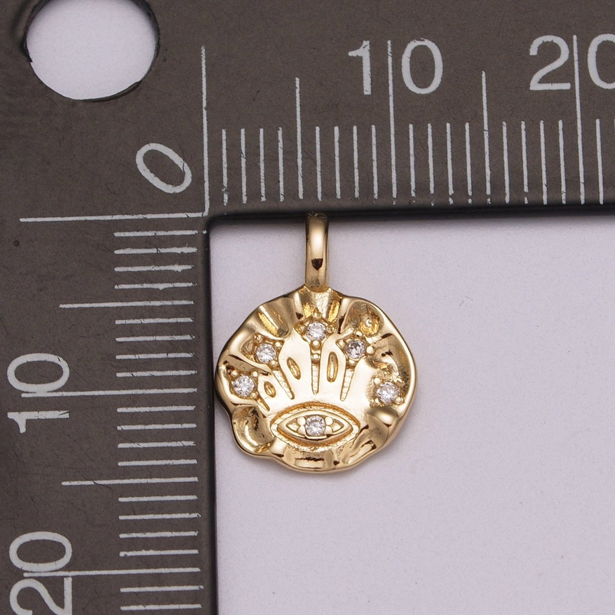 Dainty Evil Eye Charm Rustic Charm Eye of Ra Amulet Jewelry Add on Charm for necklace bracelet Supply E-605 - DLUXCA