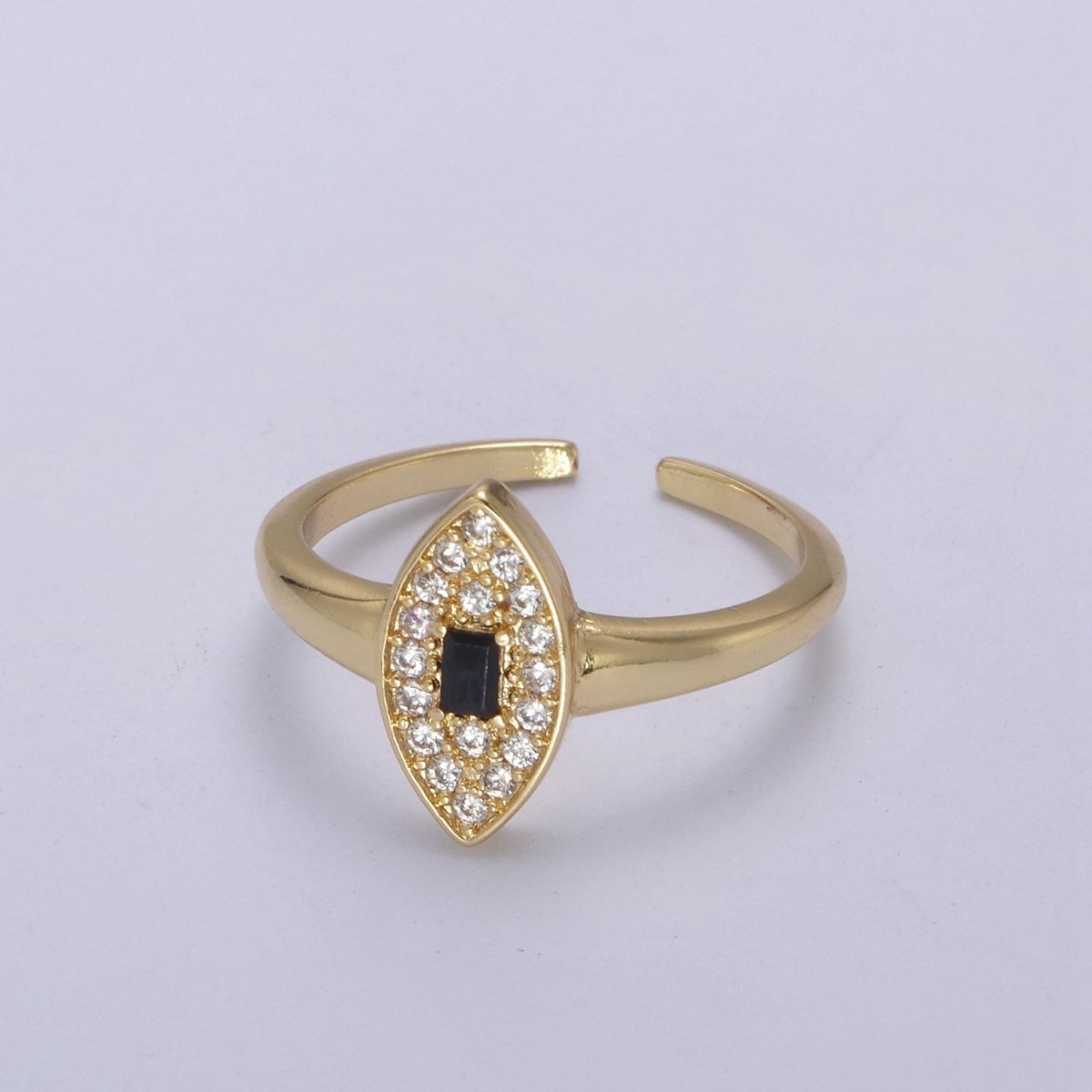 Dainty Evil Eye Cz Ring Minimalist Jewelry Gold Filled Open Adjustable Ring U-276 ~ U-280 - DLUXCA