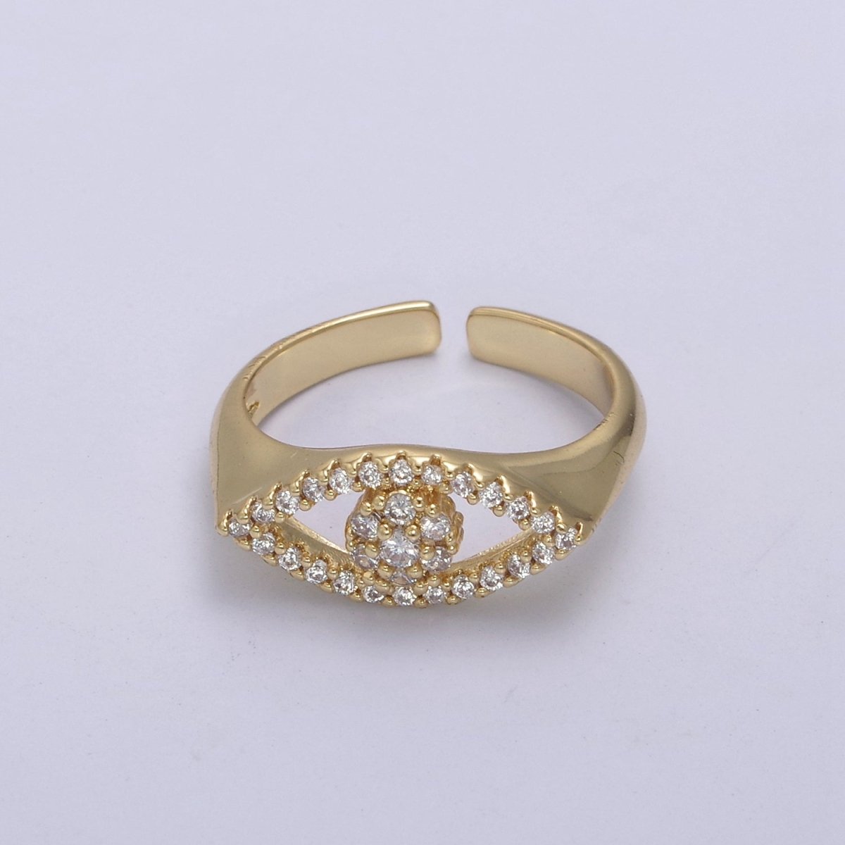 Dainty Evil Eye Stacking Ring, Gold Minimalist Ring, Simple CZ Ring, Gold Fill Ring, Thin Ring, Delicate Ring, Gift for her U-281 ~ U-284 - DLUXCA