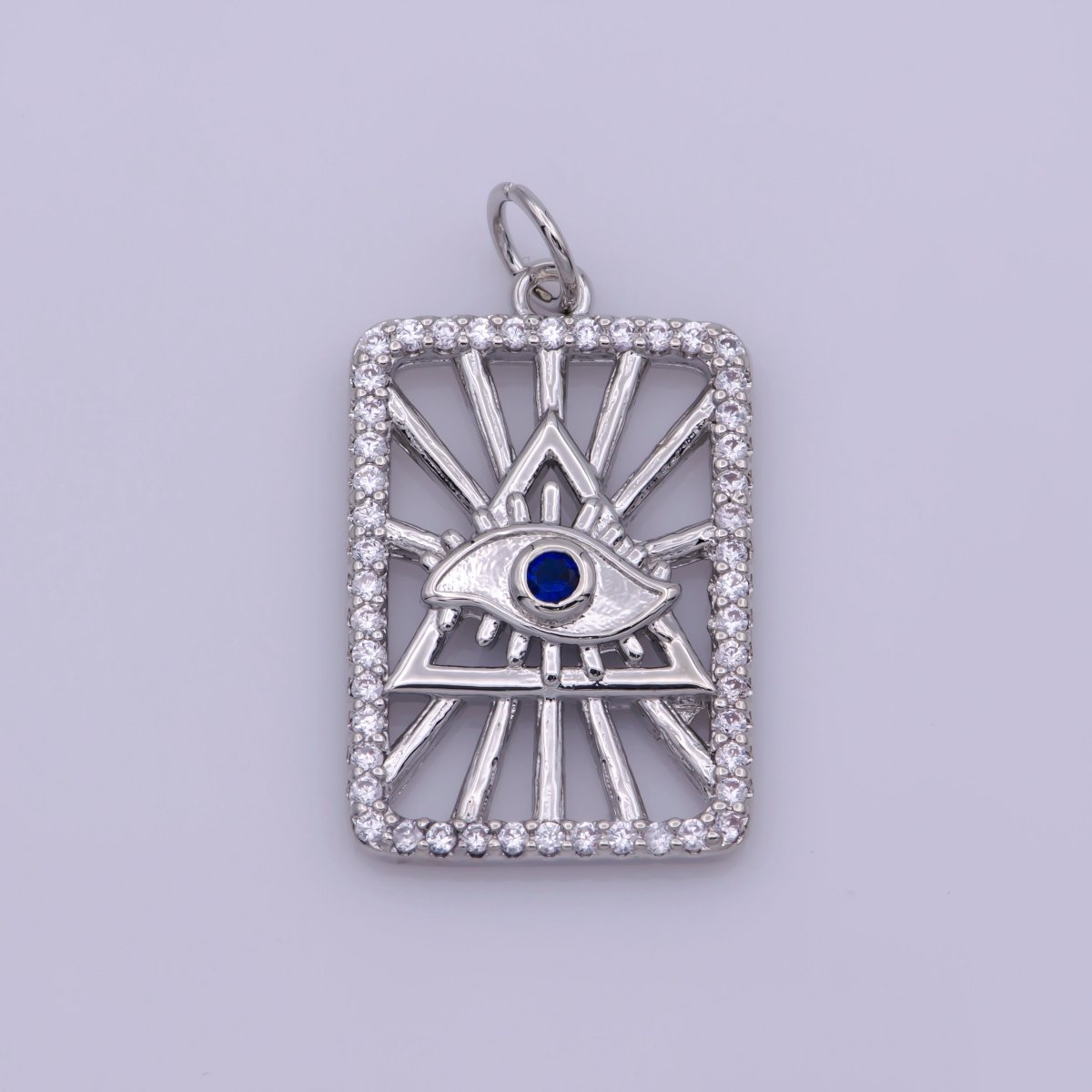 Dainty Eye All-Seeing-Eye of Providence Illuminati Charm Pendant Necklace eye of god Micro pave Charm for Bracelet layering necklace, M-840-M-841 - DLUXCA