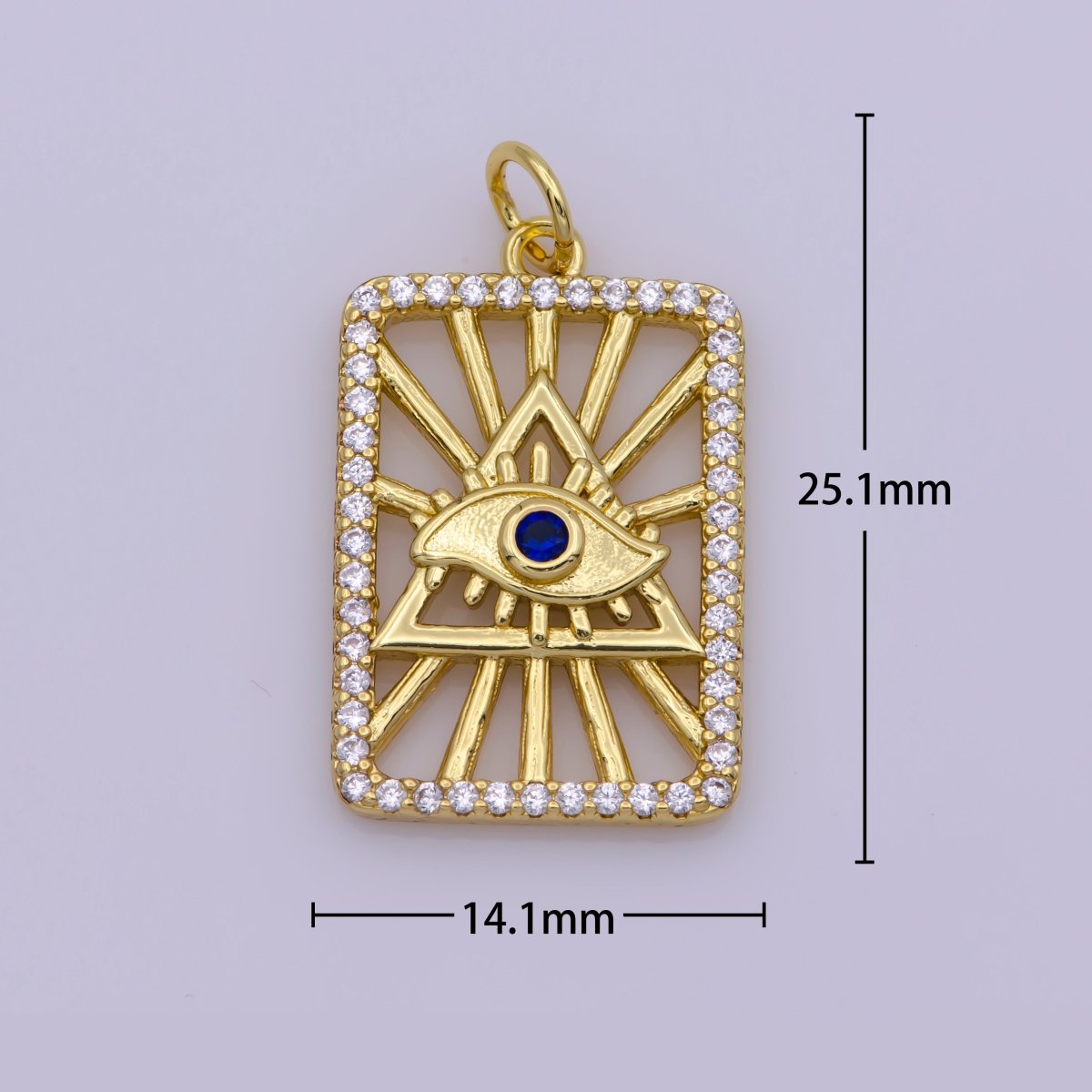 Dainty Eye All-Seeing-Eye of Providence Illuminati Charm Pendant Necklace eye of god Micro pave Charm for Bracelet layering necklace, M-840-M-841 - DLUXCA