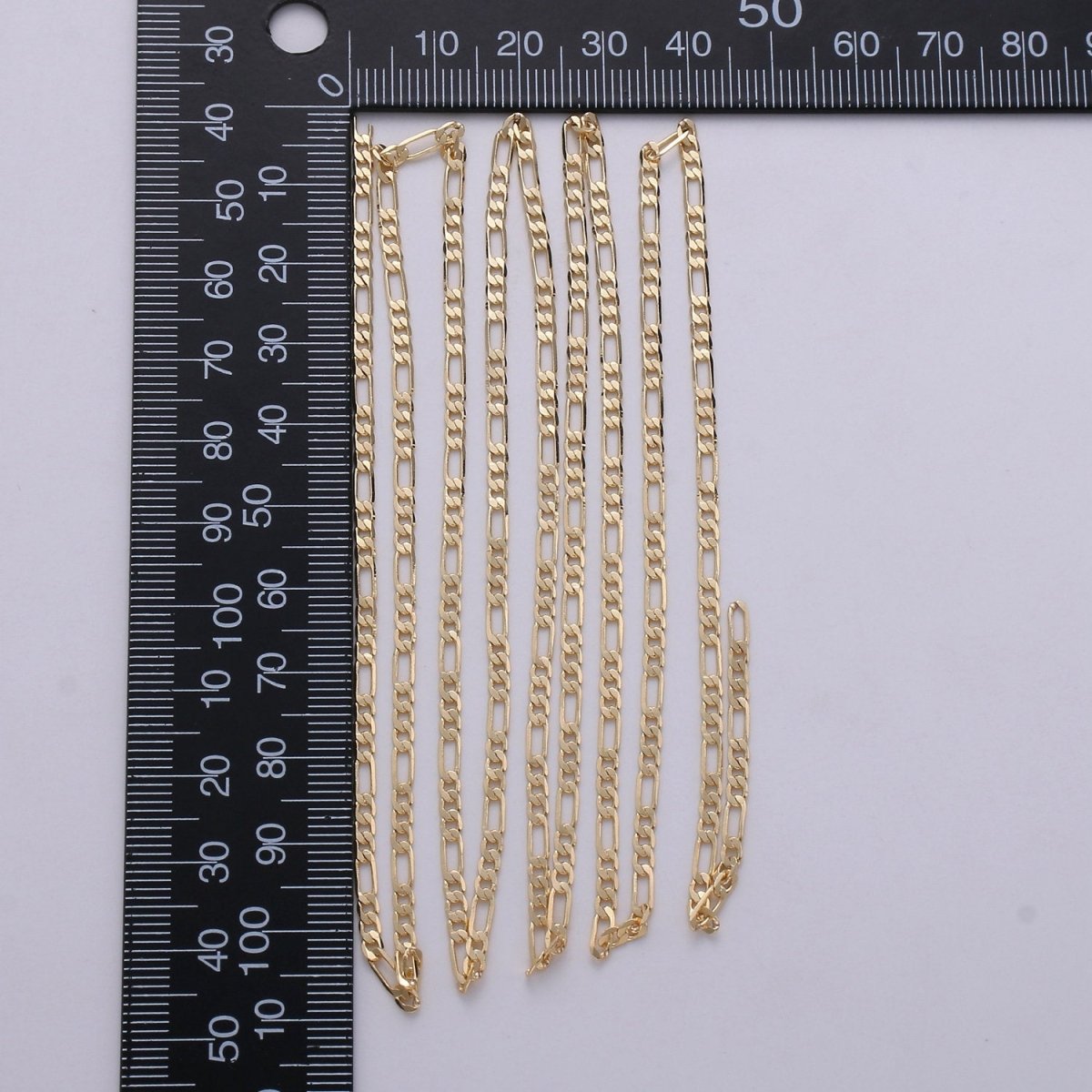 Dainty Figaro Chain 2.5mm width, 16K Gold Filled, brass chain by Yard, Nickel free, Thin Flat Minimalist Jewelry making, Necklace chain | ROLL-275 Clearance Pricing - DLUXCA