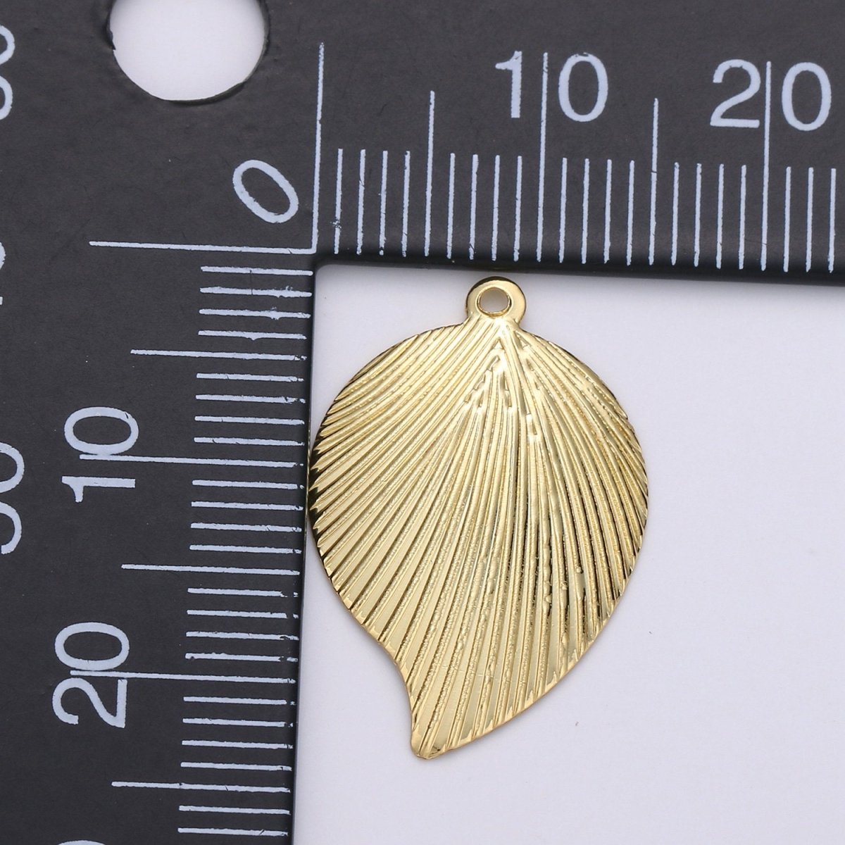 Dainty Flat Leaf Charm Pendant Gold leaf petal charm for DIY Jewelry Making 24k Gold Filled Findings, D-462 - DLUXCA