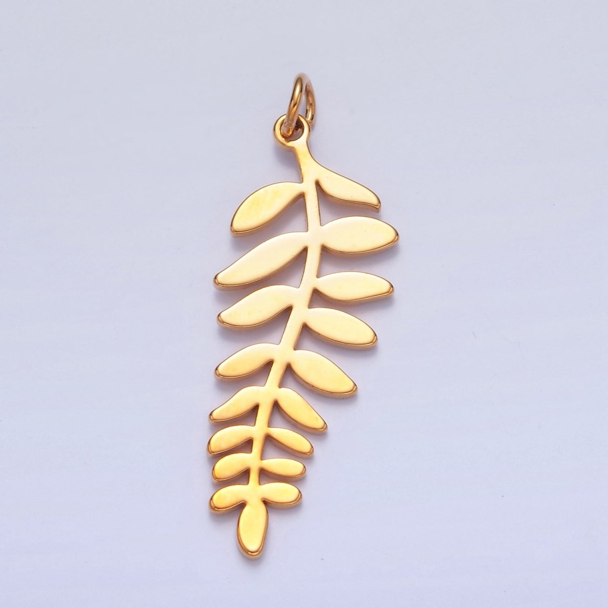 Dainty Flat Nature Palm Leaf Charm For Necklace Bracelet Jewelry Making in 14K or 24K Gold Filled W-253~W-255 - DLUXCA