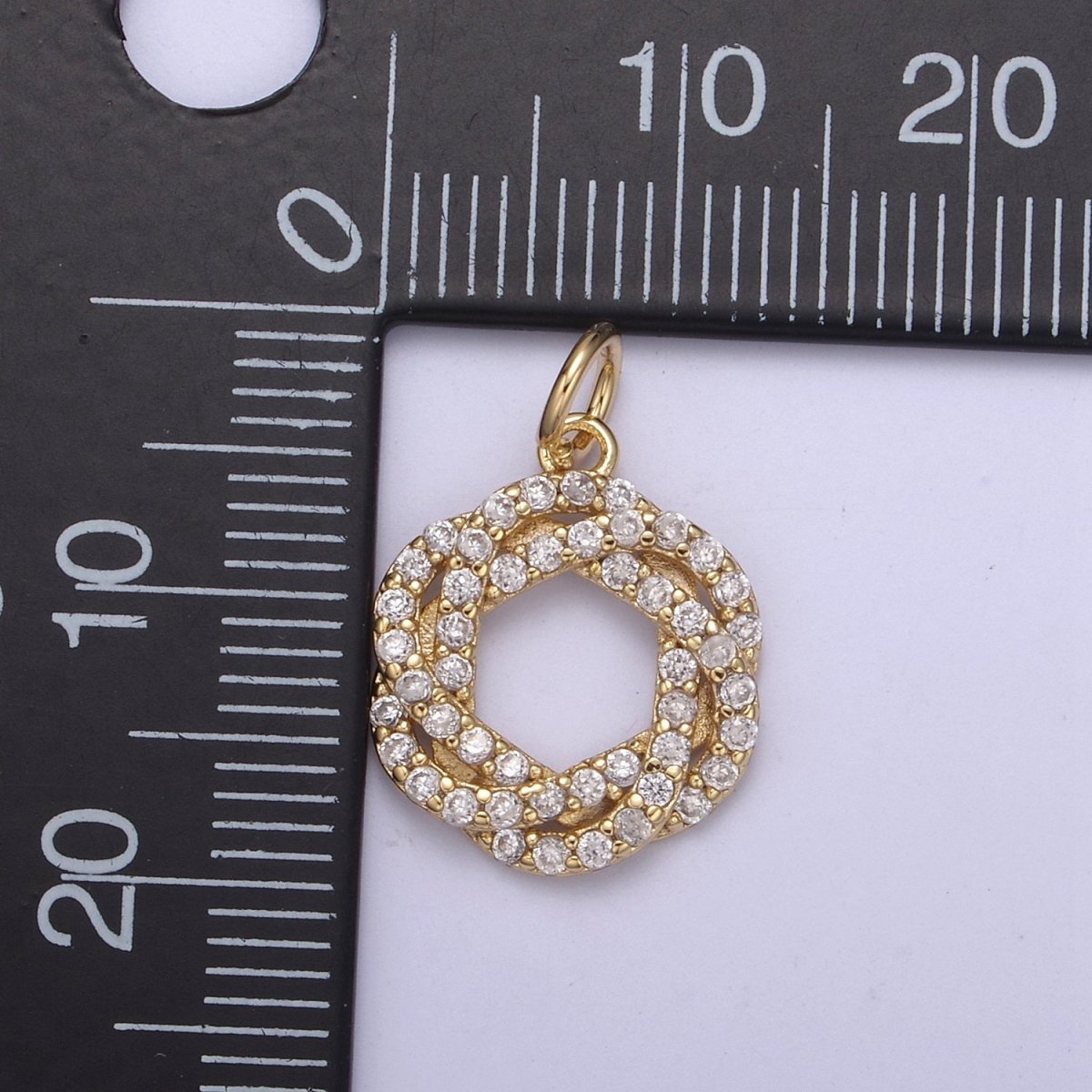 Dainty Flower Charms, Micro Pave Floral Pendant Jewelry 14K Gold Filled Flower Charm Add on Pendant N-410 - DLUXCA
