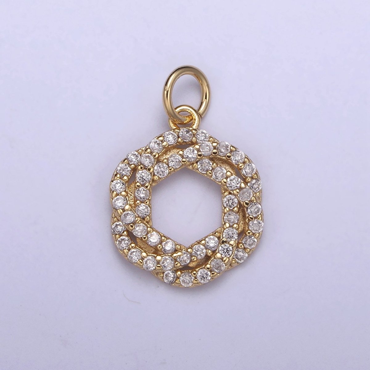 Dainty Flower Charms, Micro Pave Floral Pendant Jewelry 14K Gold Filled Flower Charm Add on Pendant N-410 - DLUXCA