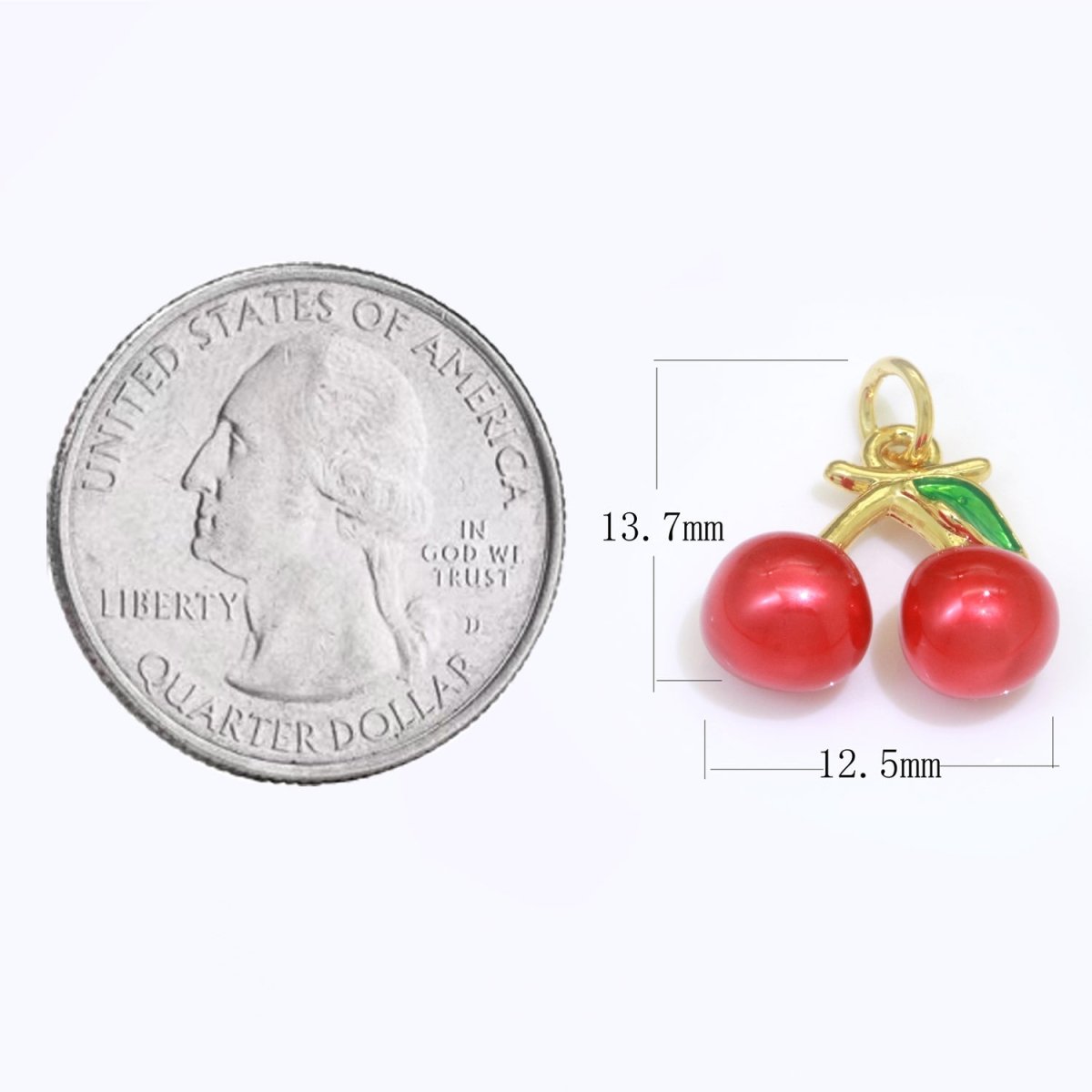 Dainty fruit charm Red Strawberry, Mango, Raspberry, Cherry Charm Lead Nickel free, Jewelry making supplies Enamel Jewelry Food M-542 - M-544 M-551 - DLUXCA