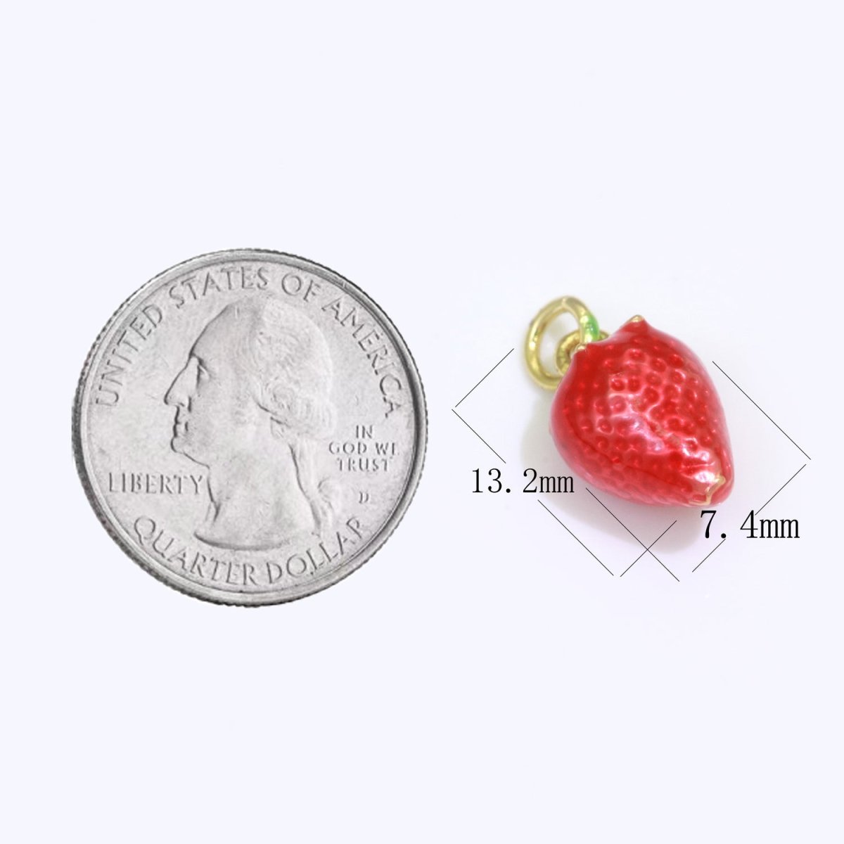 Dainty fruit charm Red Strawberry, Mango, Raspberry, Cherry Charm Lead Nickel free, Jewelry making supplies Enamel Jewelry Food M-542 - M-544 M-551 - DLUXCA