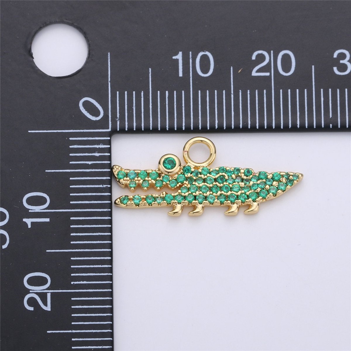 Dainty Gold Alligator Charm Pendant, Tiny 18k Gold Filled Charm, Micro Pave Charm, Cute Animal Charm for Necklace Bracelet Earring Charm C-671 - DLUXCA