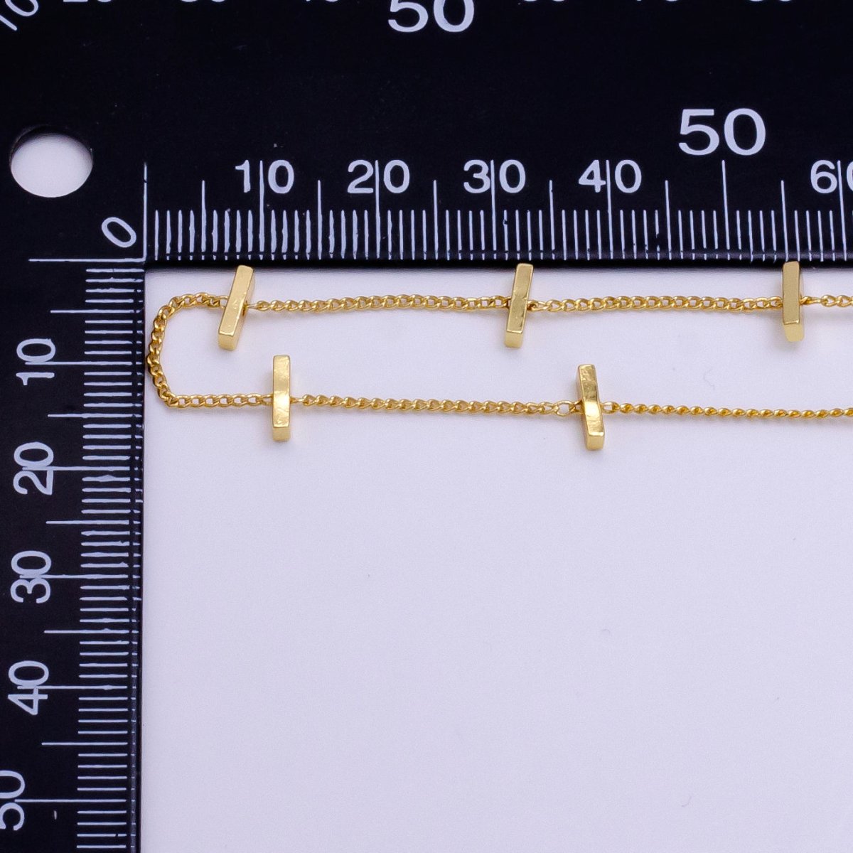 Dainty Gold Bar Curb Link Satellite Chain by Yard | ROLL-1495 - DLUXCA