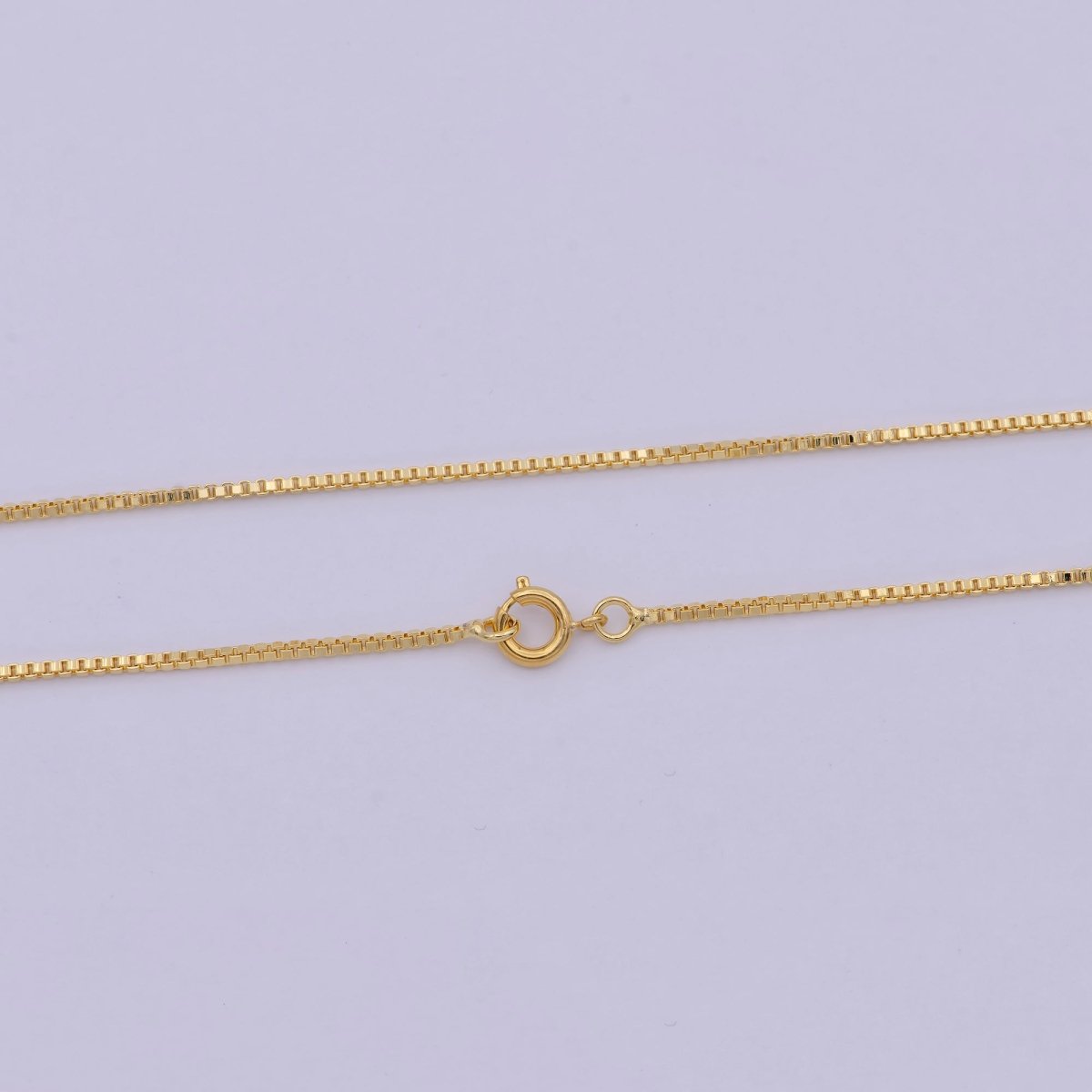 Dainty Gold Box Chain Necklace 1.2mm, Classic Box Chain Layered Necklace, Everyday Necklace, Simple chain, Minimalist | WA-524 Clearance Pricing - DLUXCA
