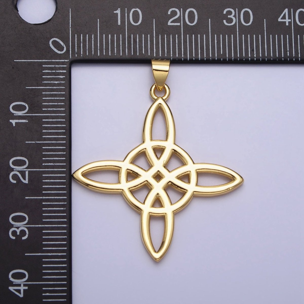 Dainty Gold Celtic Irish Scottish Knot Pendant Charm AA258 - DLUXCA