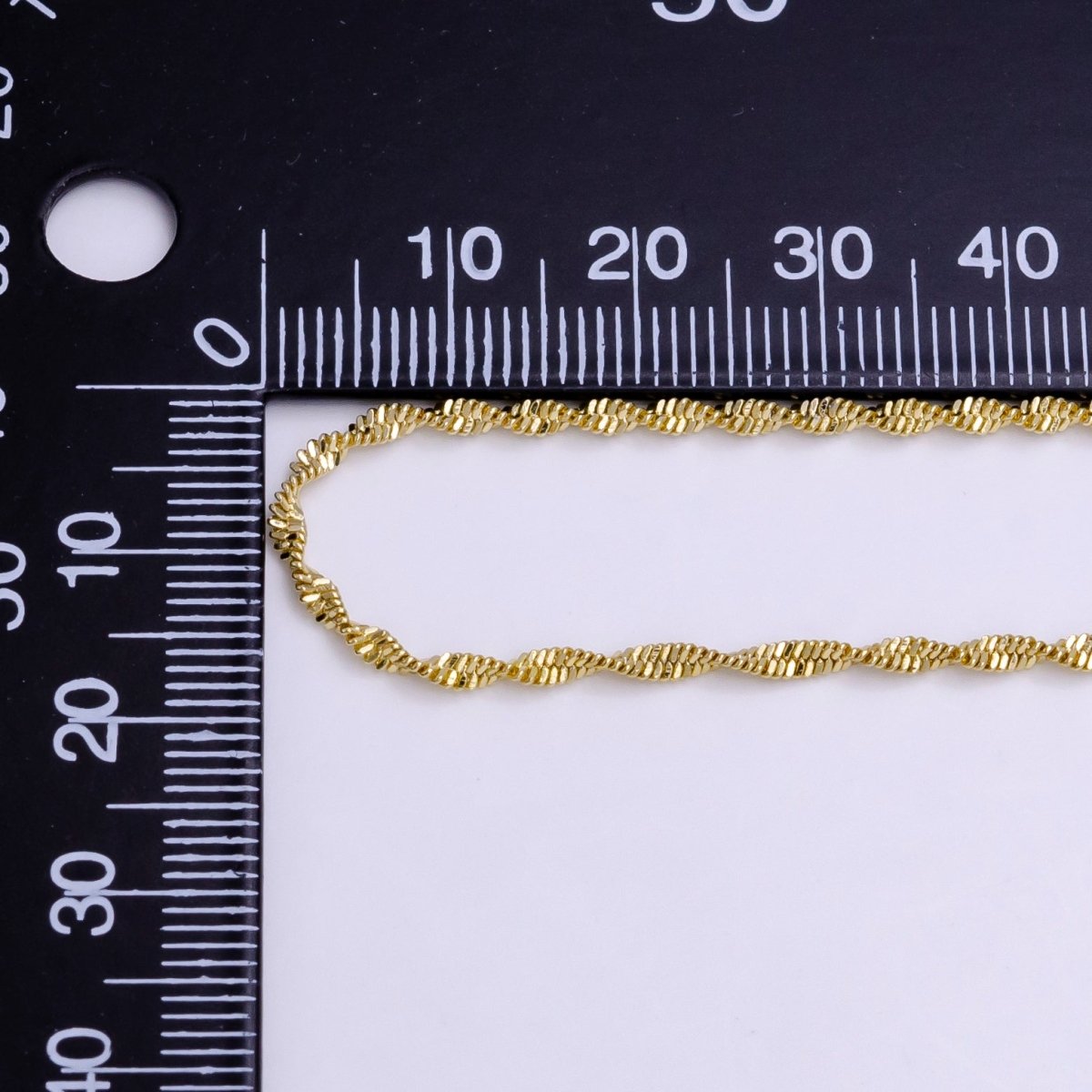 Dainty Gold Chain Necklace, Twist Singapore Chain Necklace Ready To Wear for Jewelry Making | WA-1118 Clearance Pricing - DLUXCA