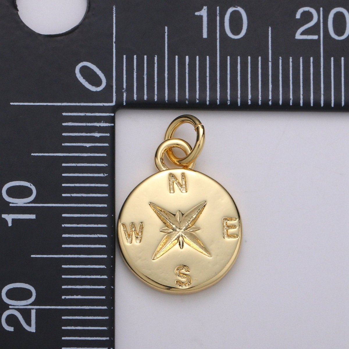 Dainty Gold Compass Charm Pendant, Adventure, Travel Charm Pendant, Nautical Charms Supply North East South West Jewelry Inspired C-817 - DLUXCA