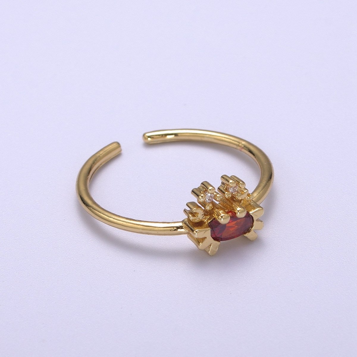 Dainty Gold Crab ring, Gold Mini Animal Ring, Dainty Stackable Rings, Open Adjustable Ring Beach Under the sea Inspired S-168 - DLUXCA